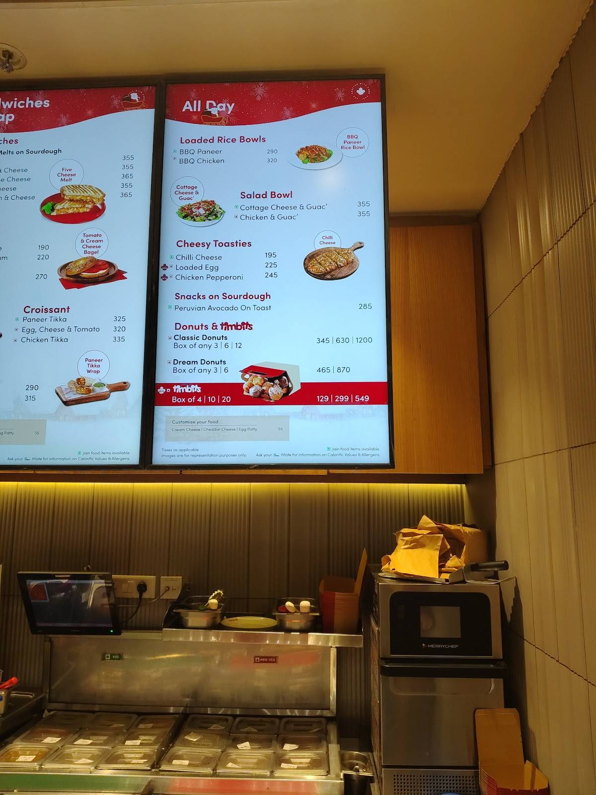 Tim Hortons menu