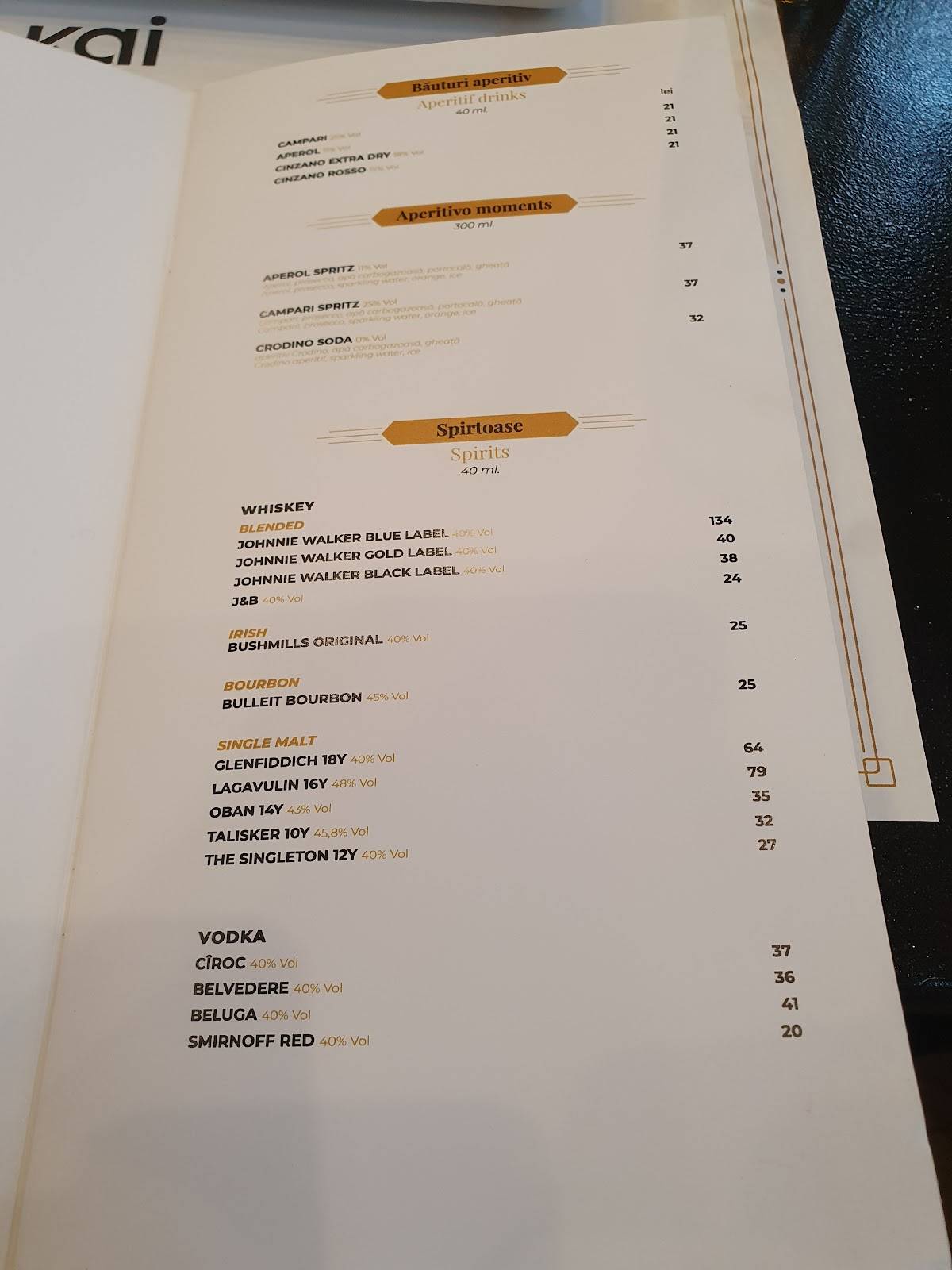 Menu de Locanda Del Corso