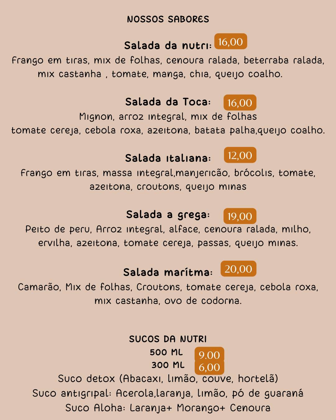 Toca do Cacá Restaurante cardápio