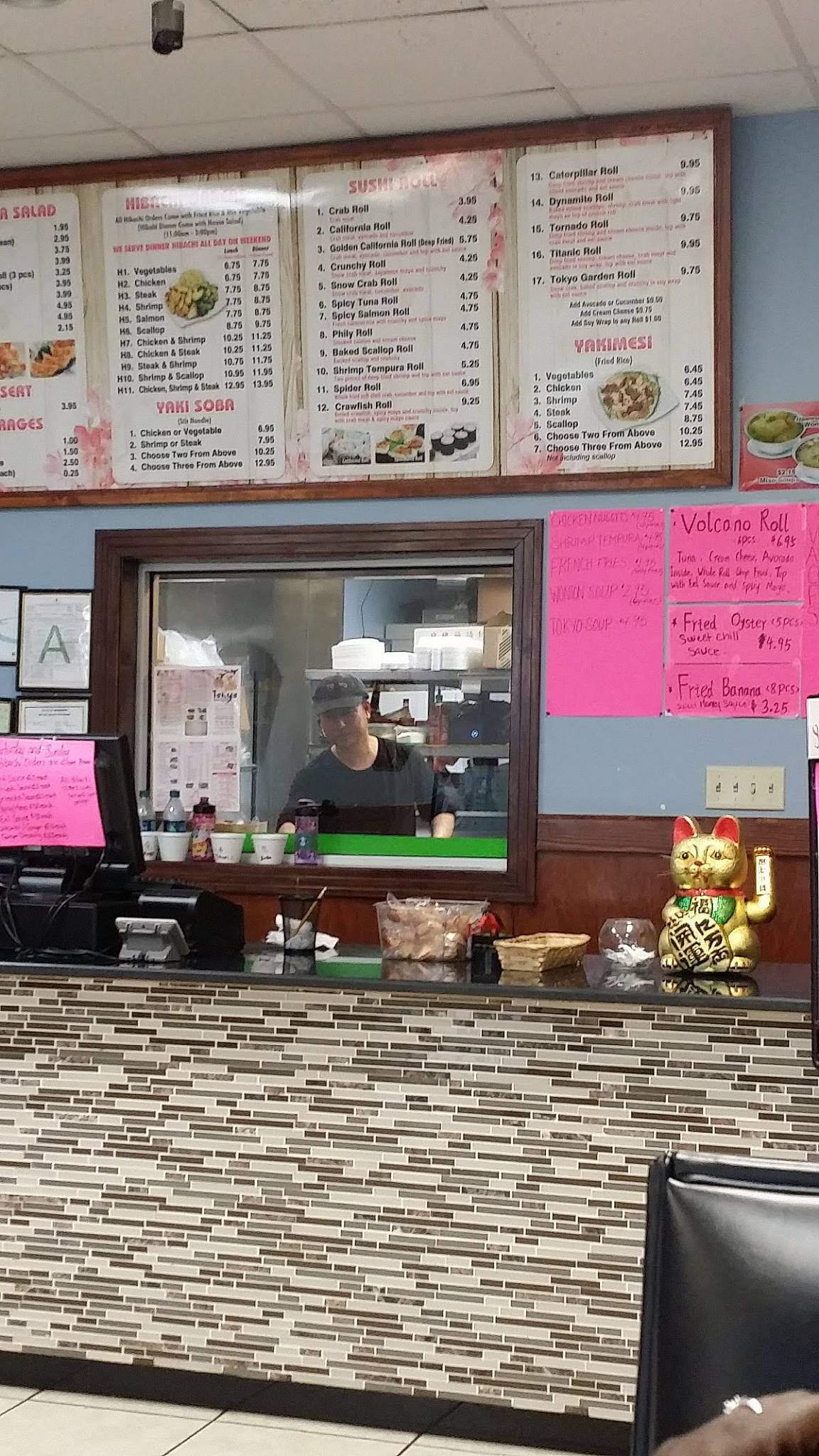 Menu at Tokyo Express restaurant, Greenwood