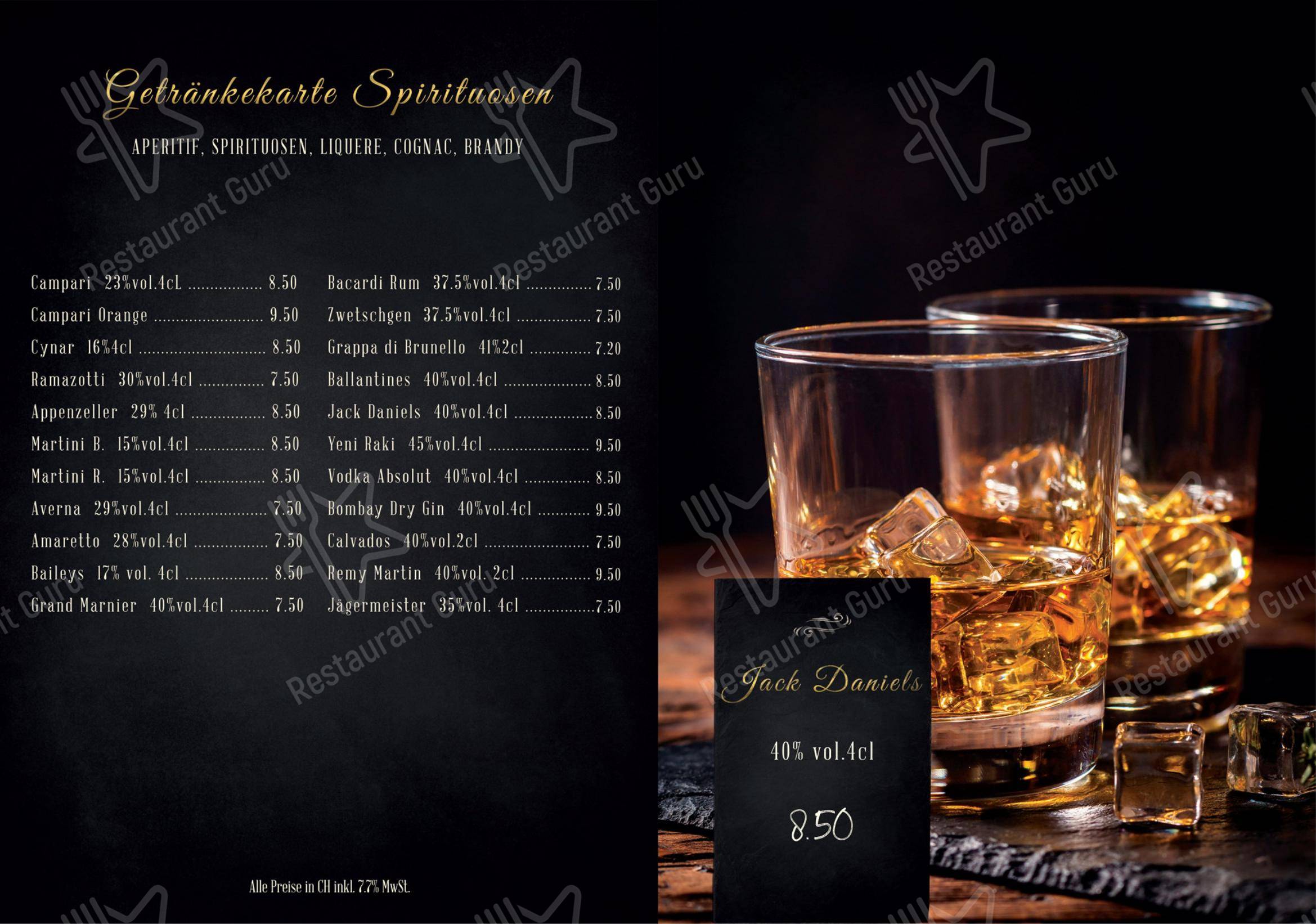 Tomate-Birkenhof Restaurant in Wettingen - Menu