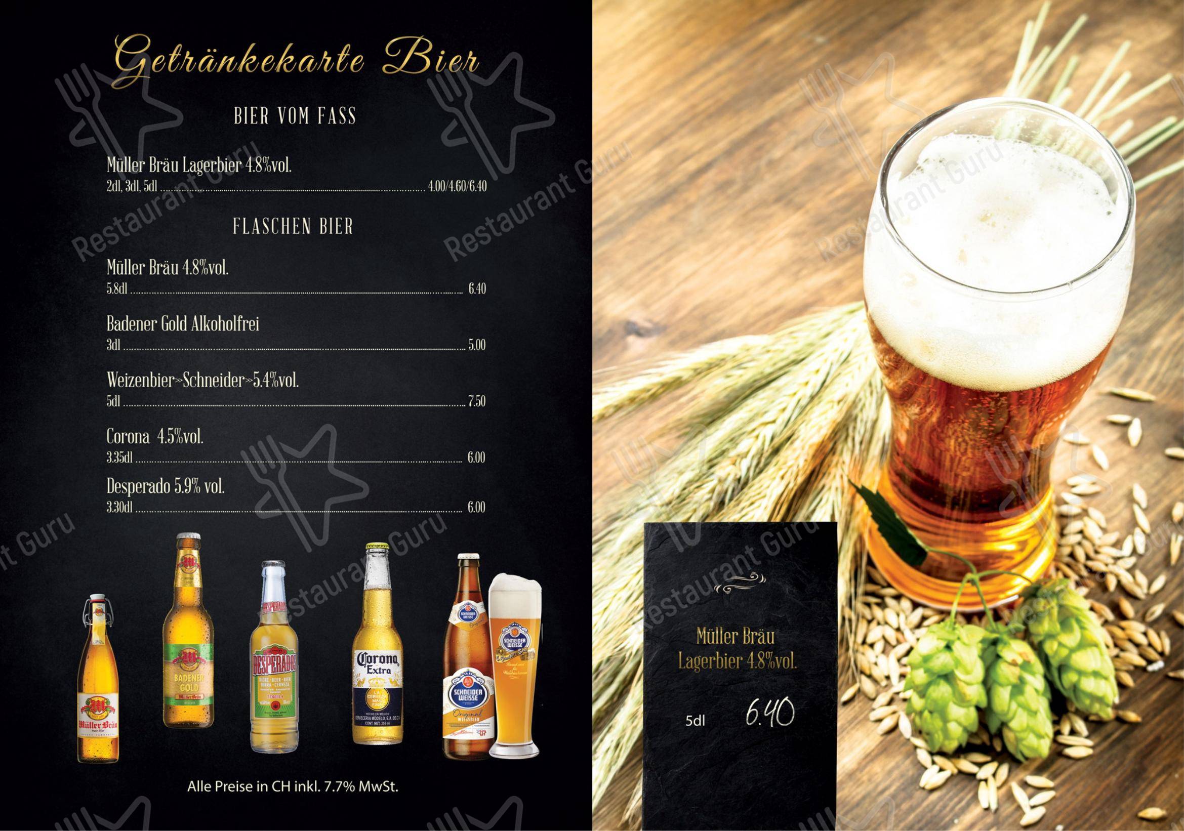 Menu per Tomate-Birkenhof Restaurant in Wettingen