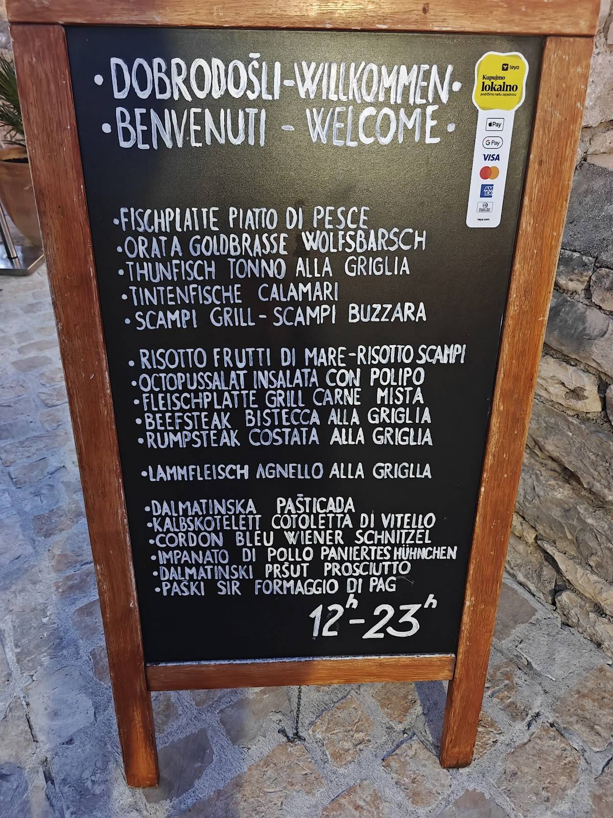 Menu de Tomislav
