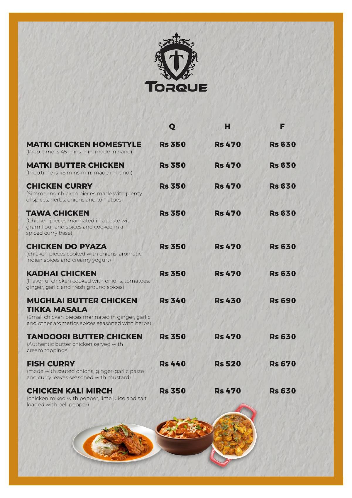 Torque menu