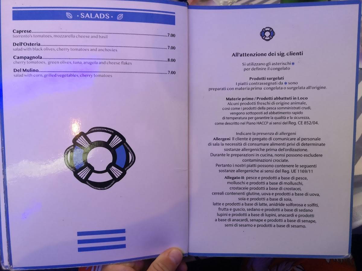 Menu di Osteria del Porto 