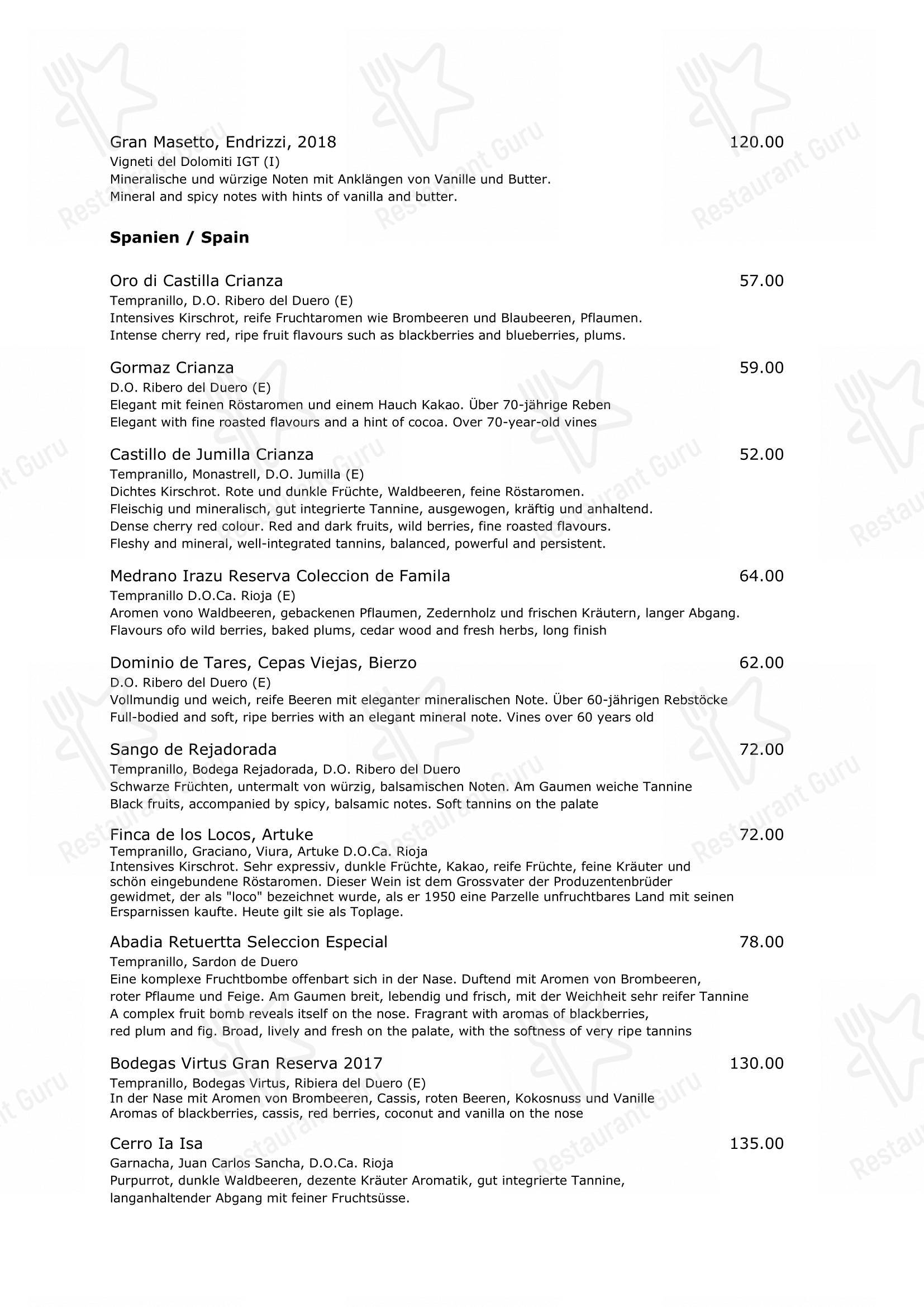 Menu di Torstübli - Menu