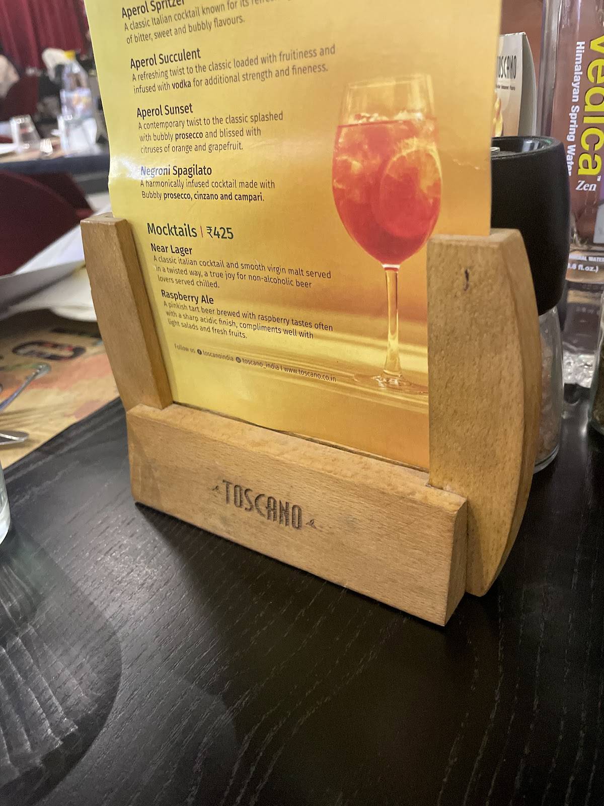 Toscano menu