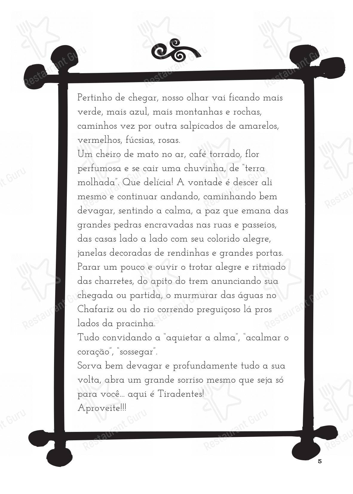 Menu bar para Tragaluz Restaurante Casa restaurante