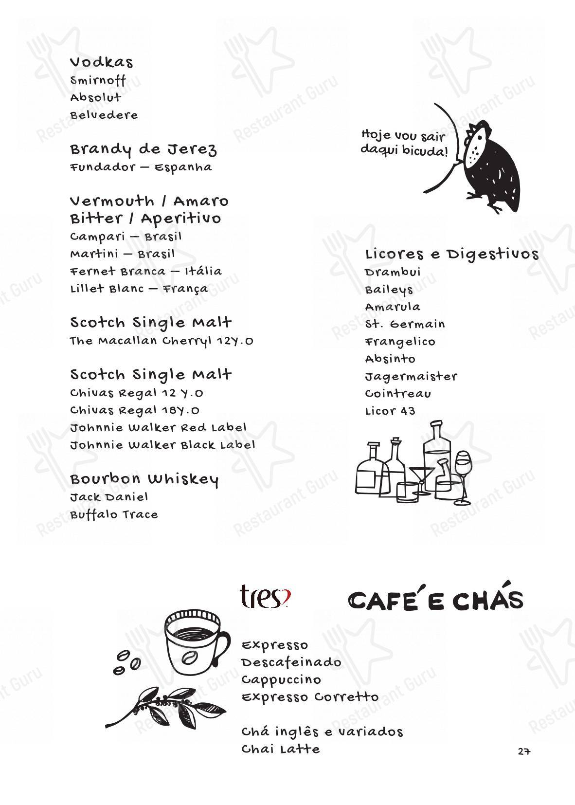 Tragaluz Restaurante Casa - Menu bar