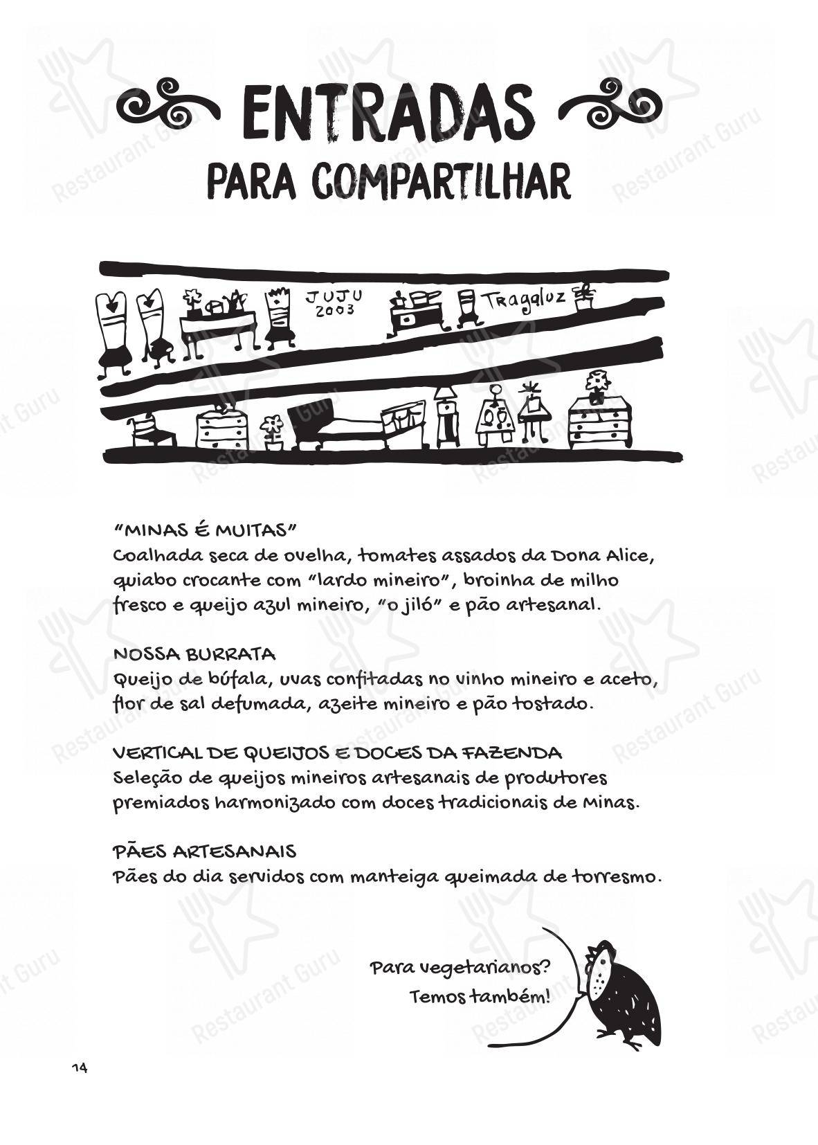 Menu bar para Tragaluz Restaurante Casa restaurante