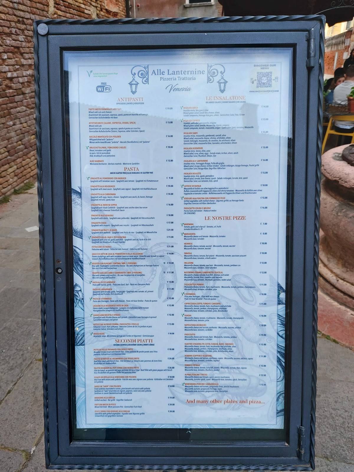 Menu di Trattoria Alle Lanternine 