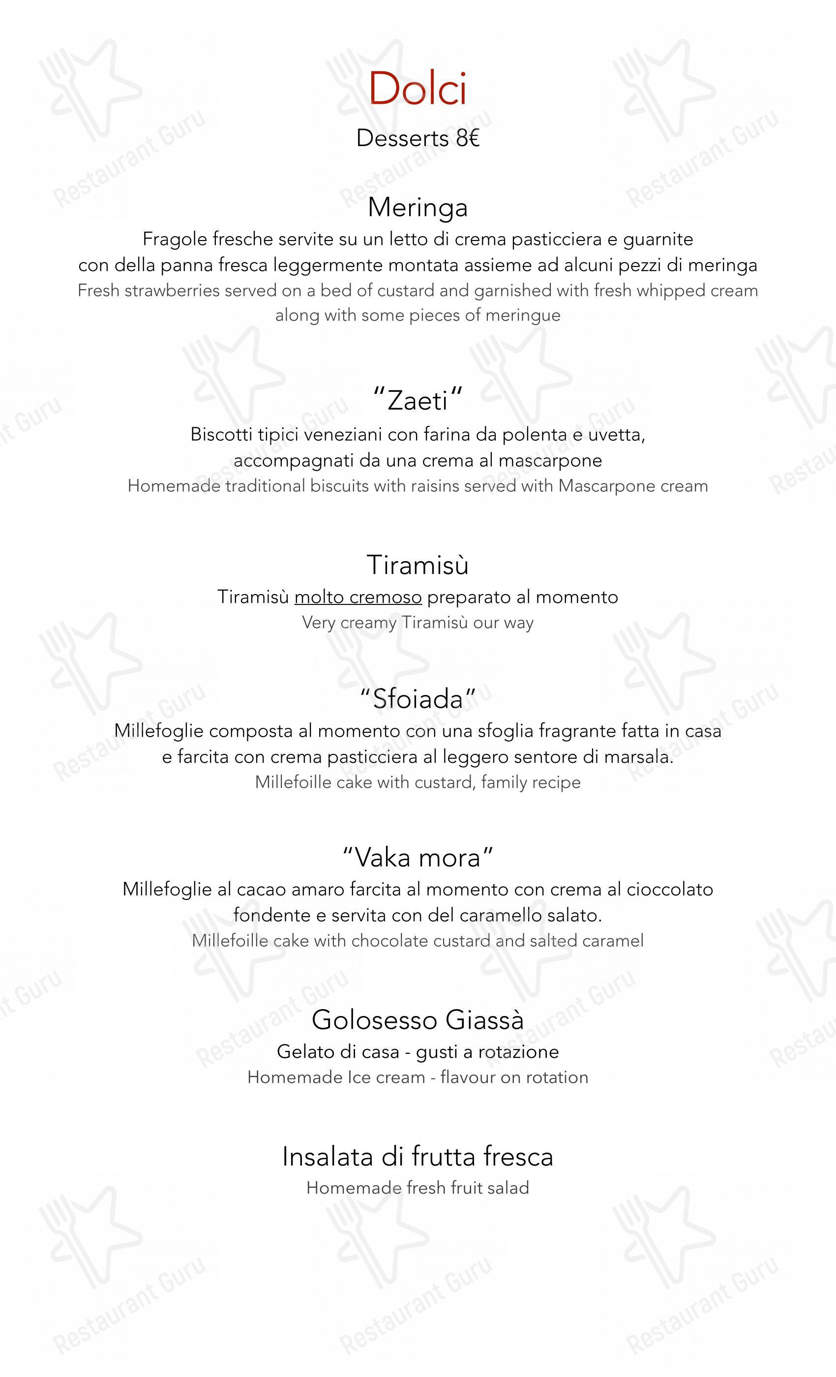 Trattoria Moderna Due Mori in Asolo - Menu