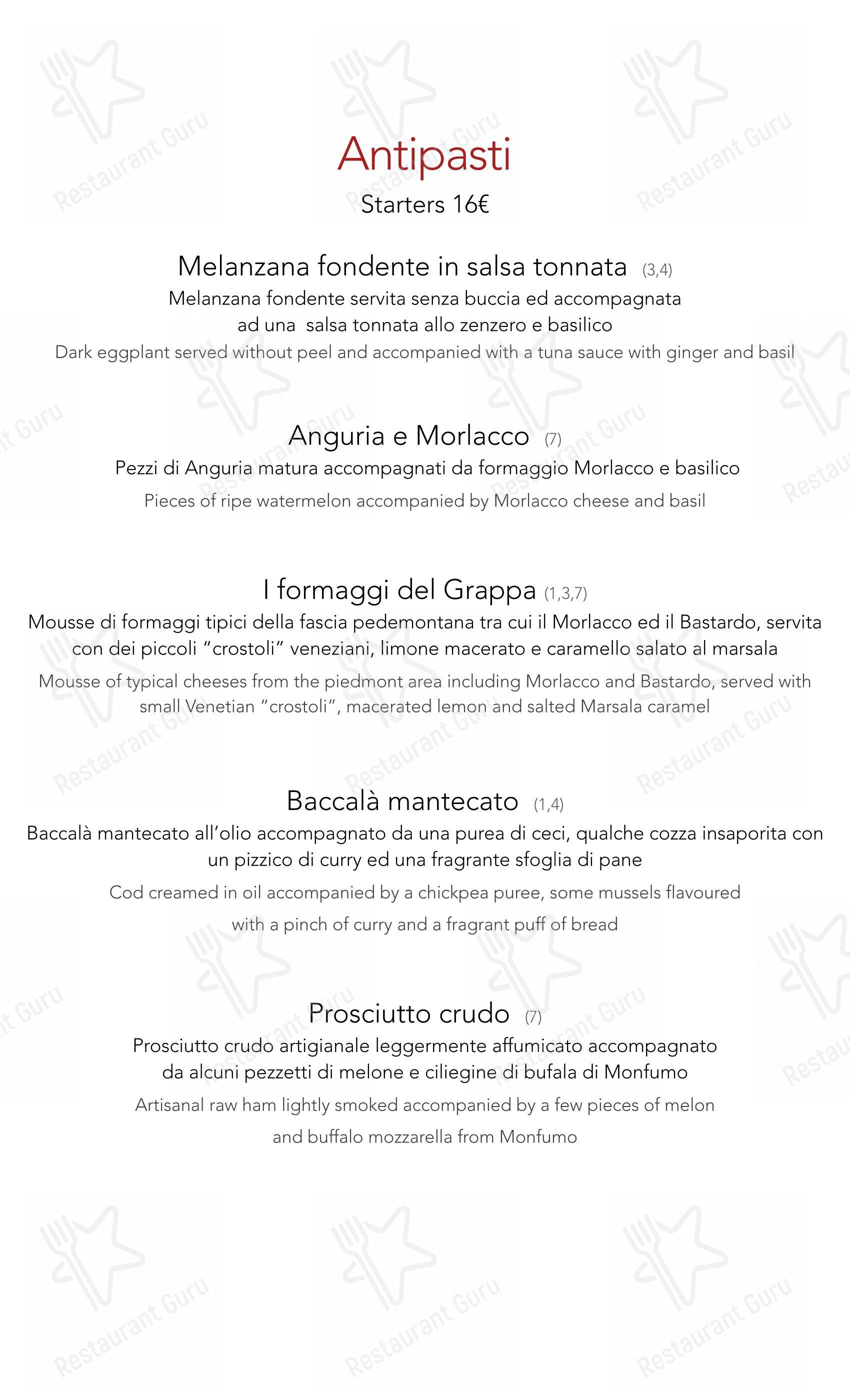 Trattoria Moderna Due Mori in Asolo - Menu