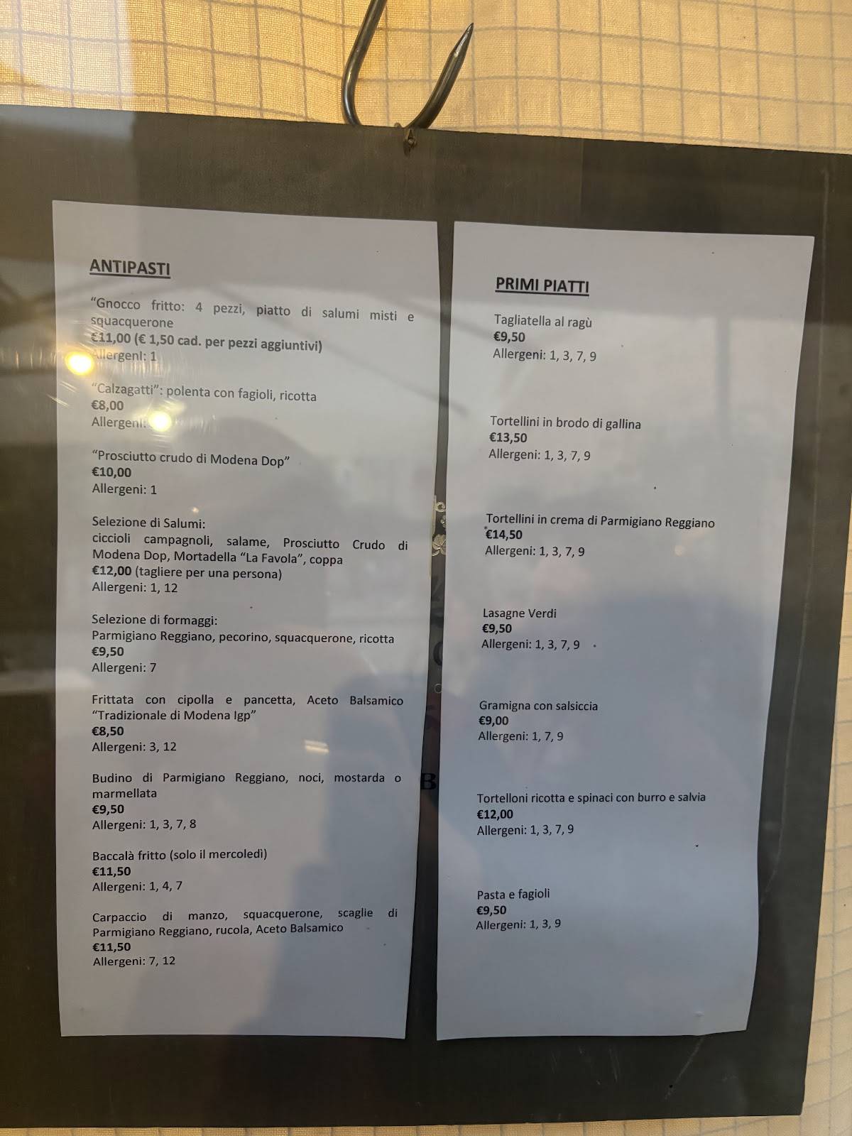 Menu di Trattoria Pomposa al Re gras - trattoria e take away 