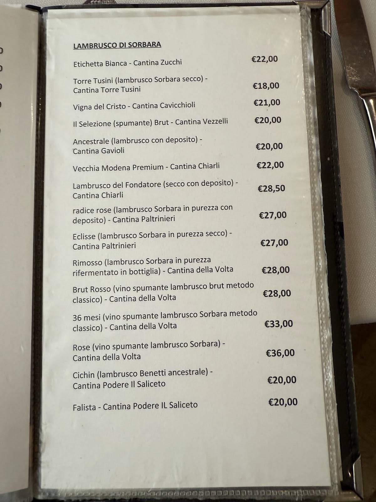 Menu di Trattoria Pomposa al Re gras - trattoria e take away 