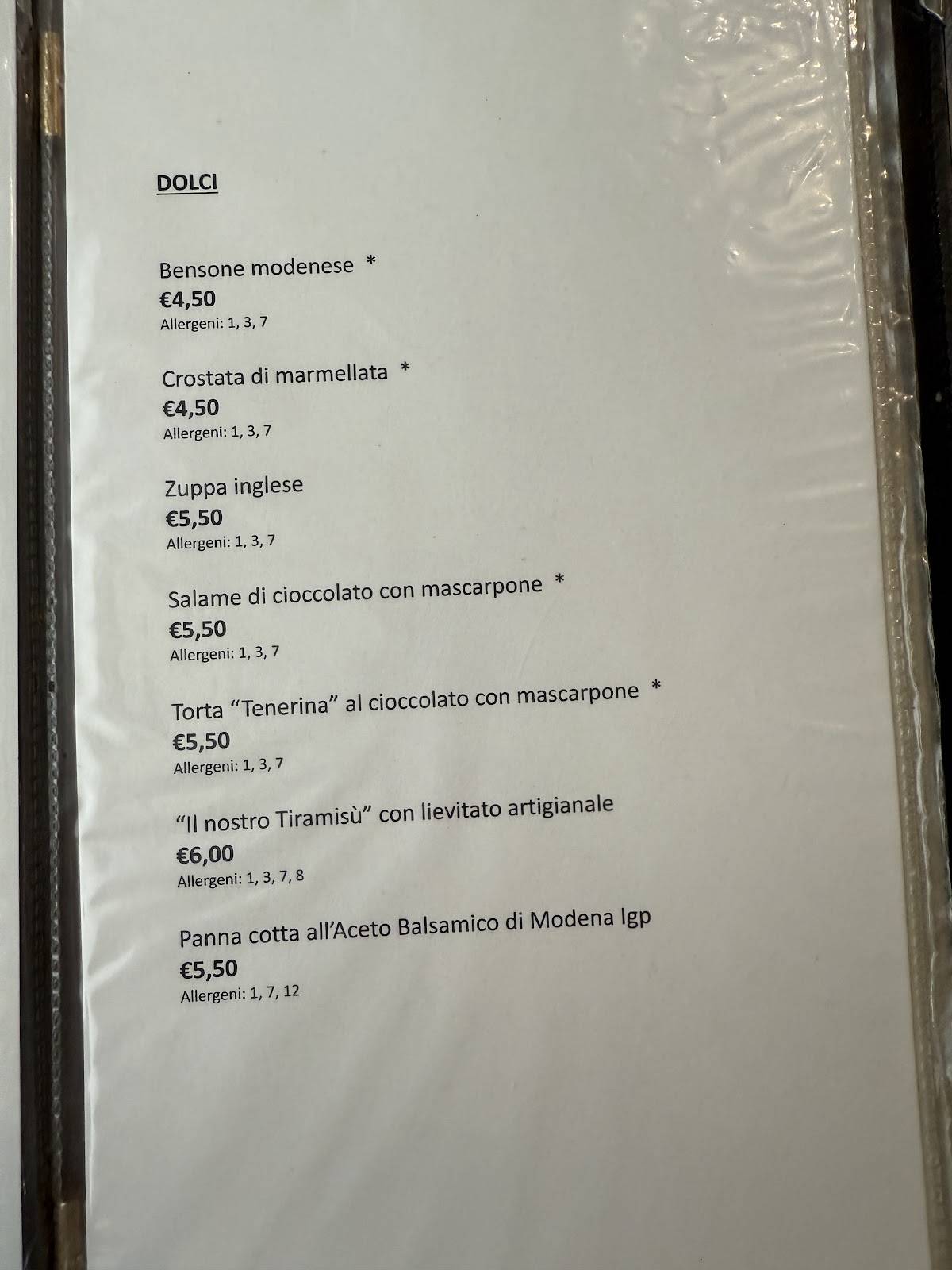 Menu di Trattoria Pomposa al Re gras - trattoria e take away 