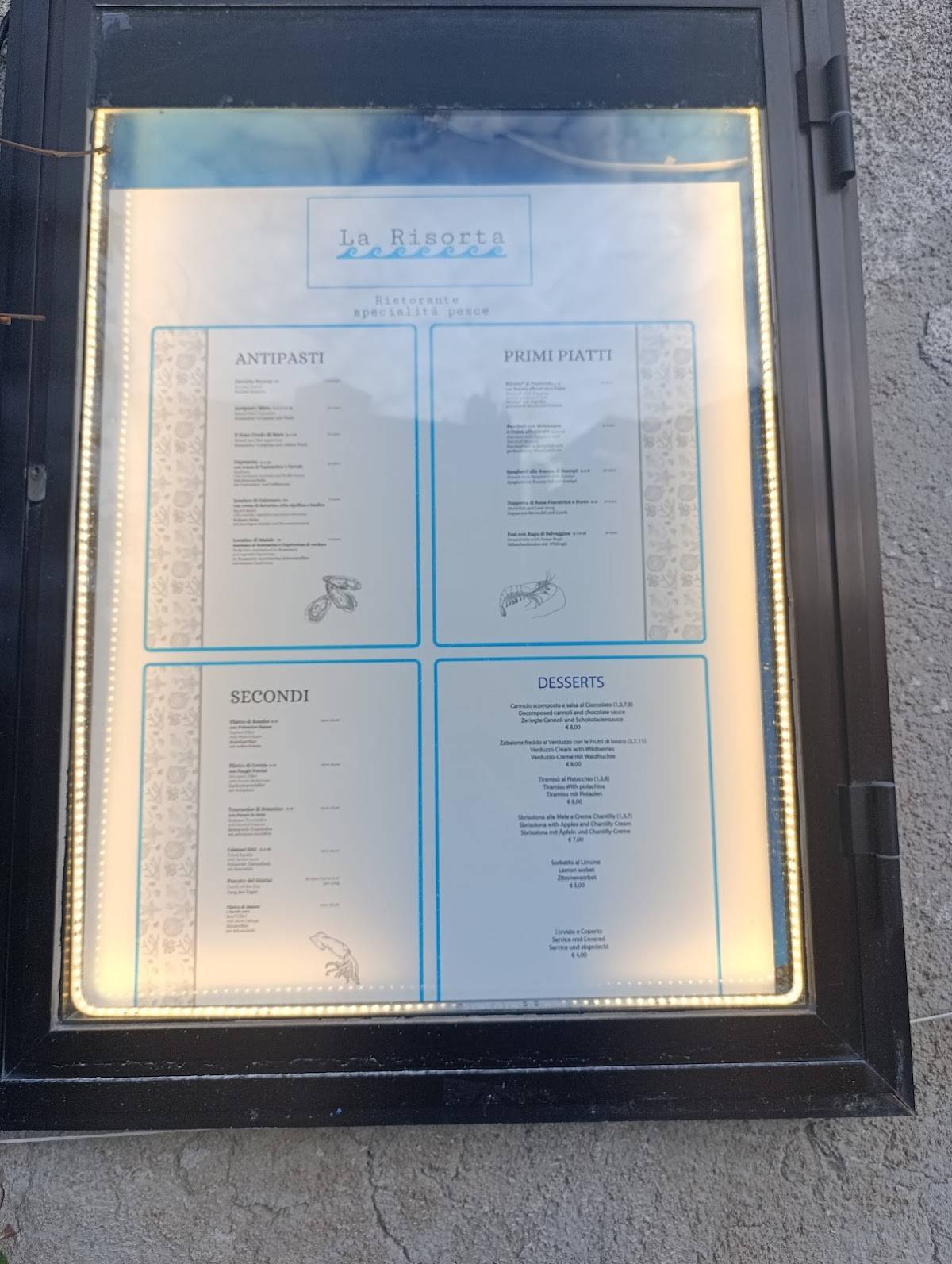 Menu di Trattoria Risorta Muggia 