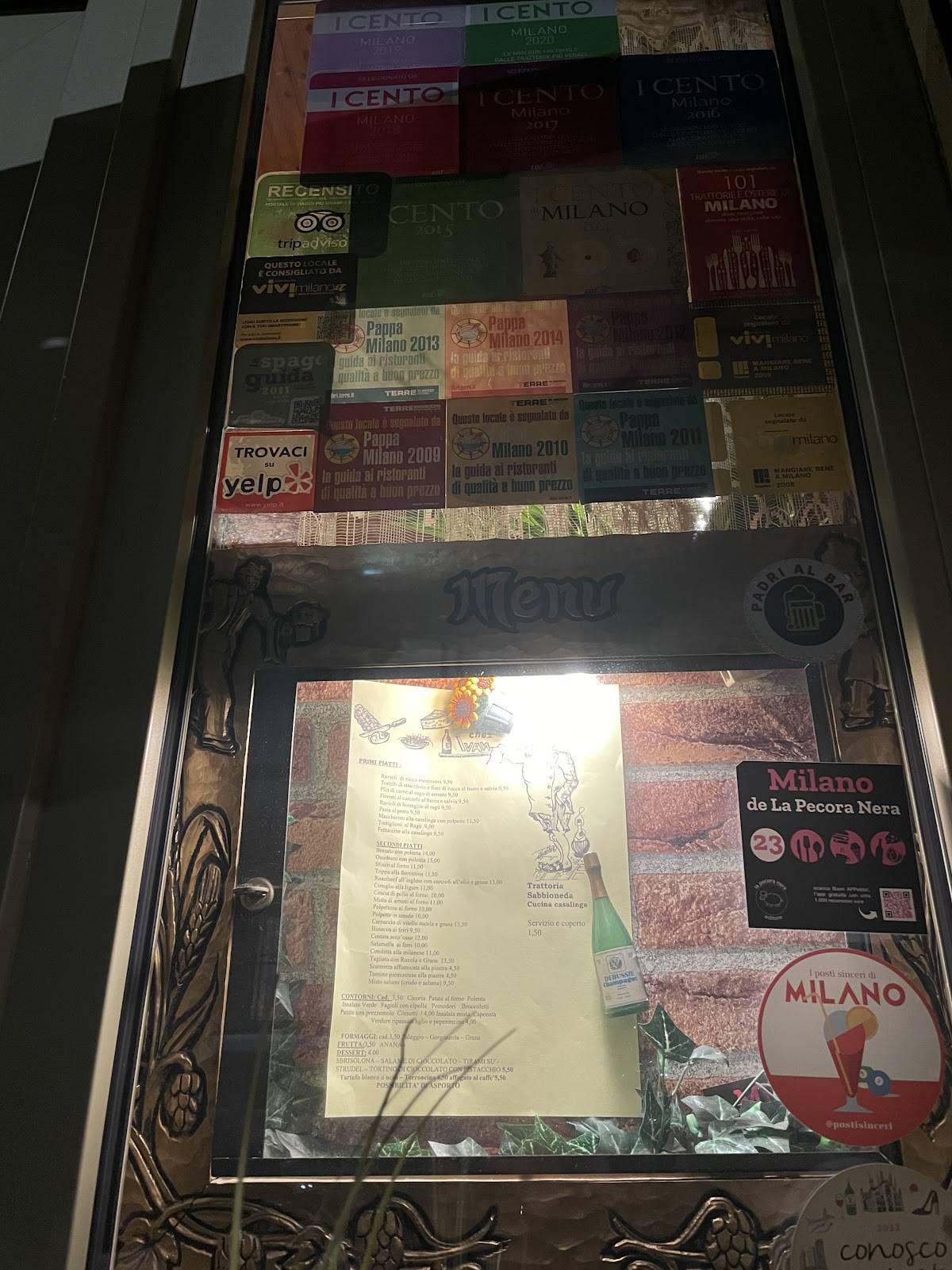 Menu di Trattoria Sabbioneda Da Romolo 