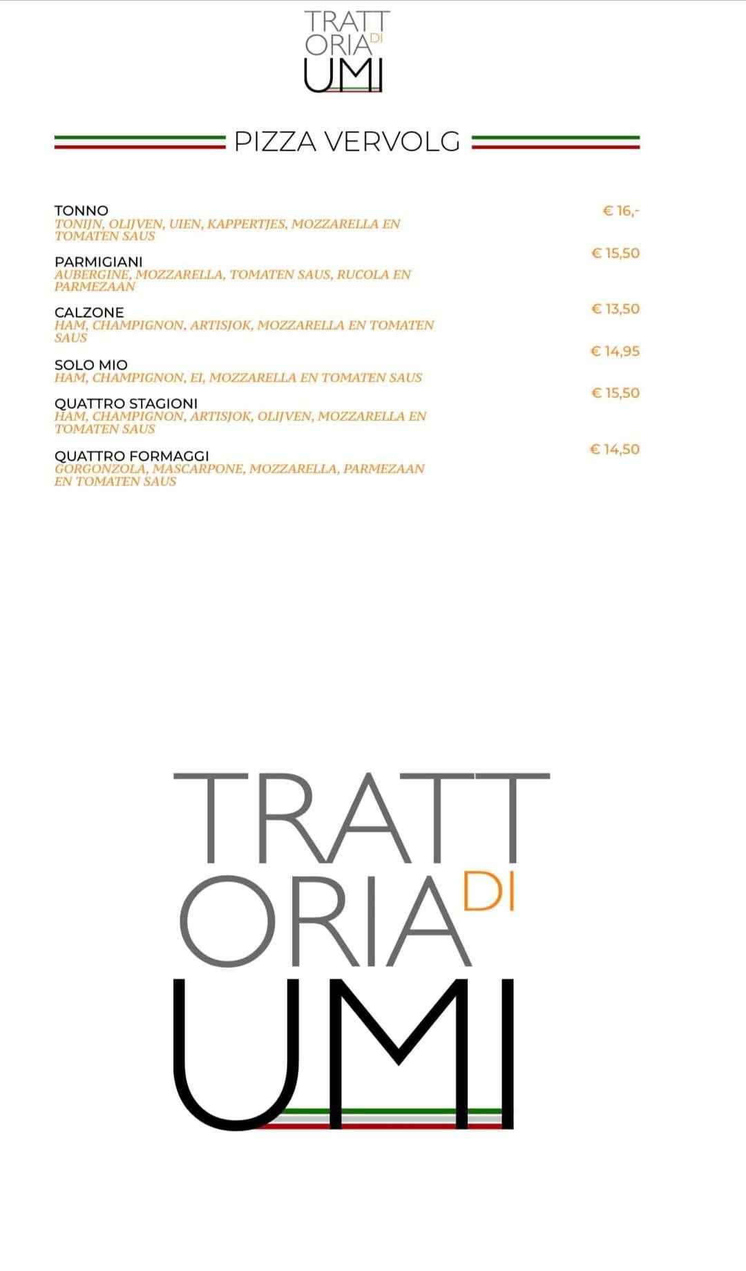 Menu de Trattoria di Umi