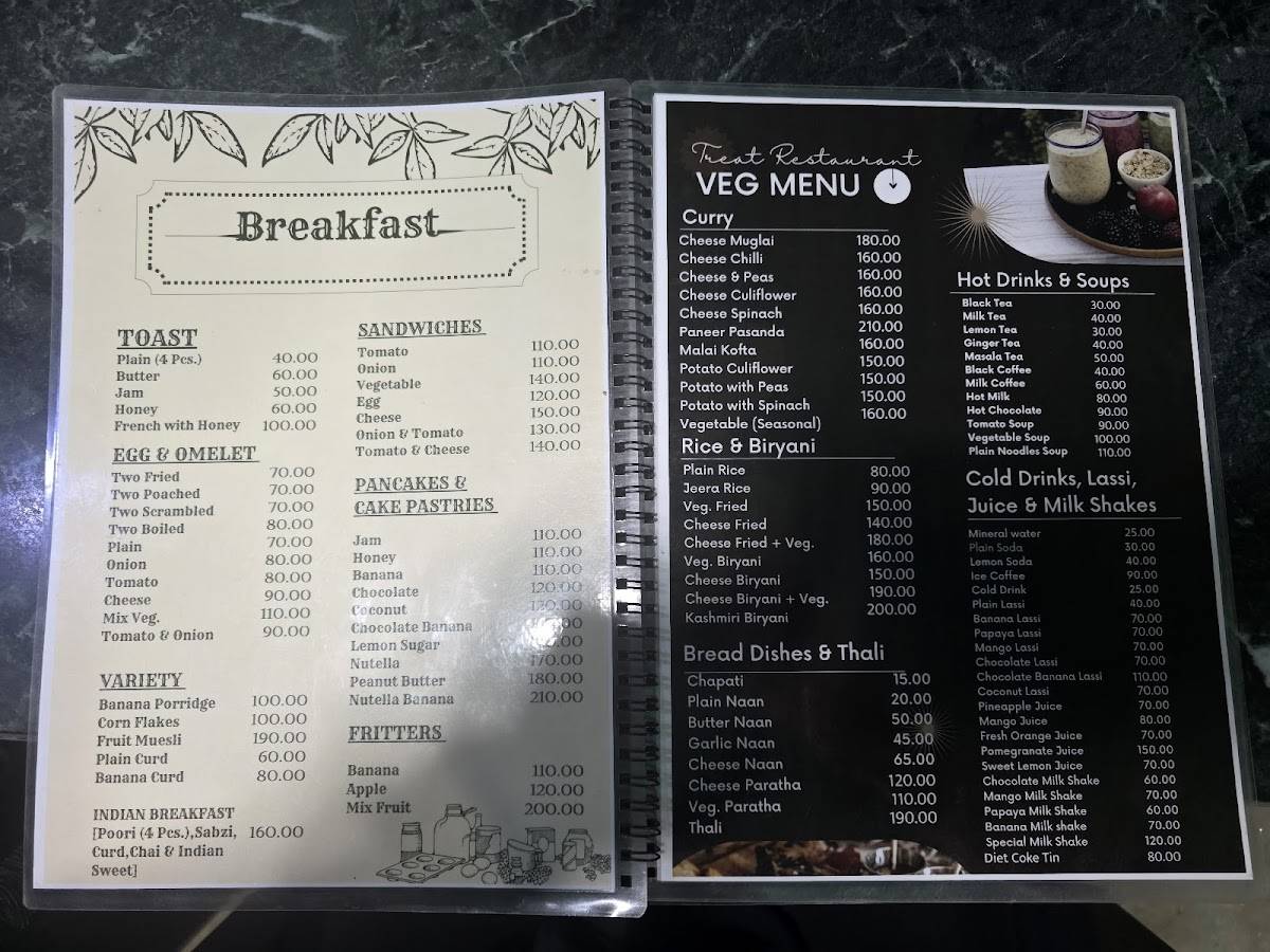 Treat Restaurant menu