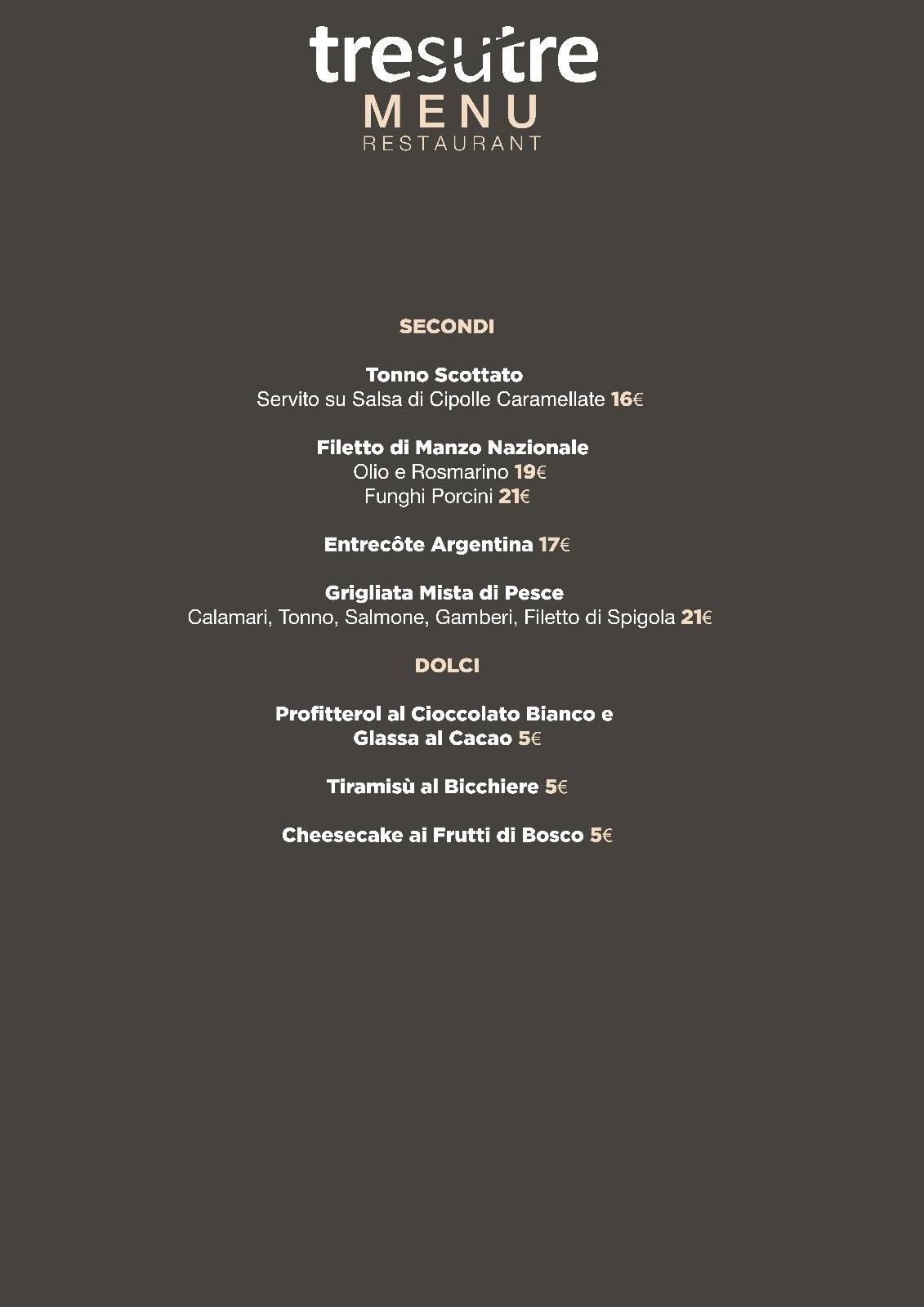 Menu di Tresutre 
