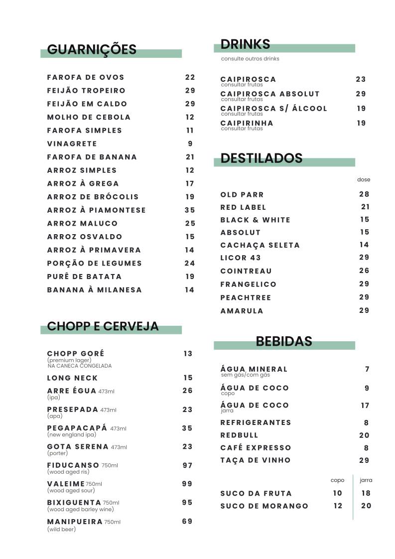 Trevo Restaurante Melhor Picanha de Sergipe cardápio