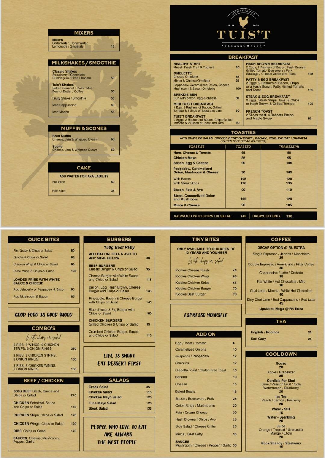 Menu de Tuis't
