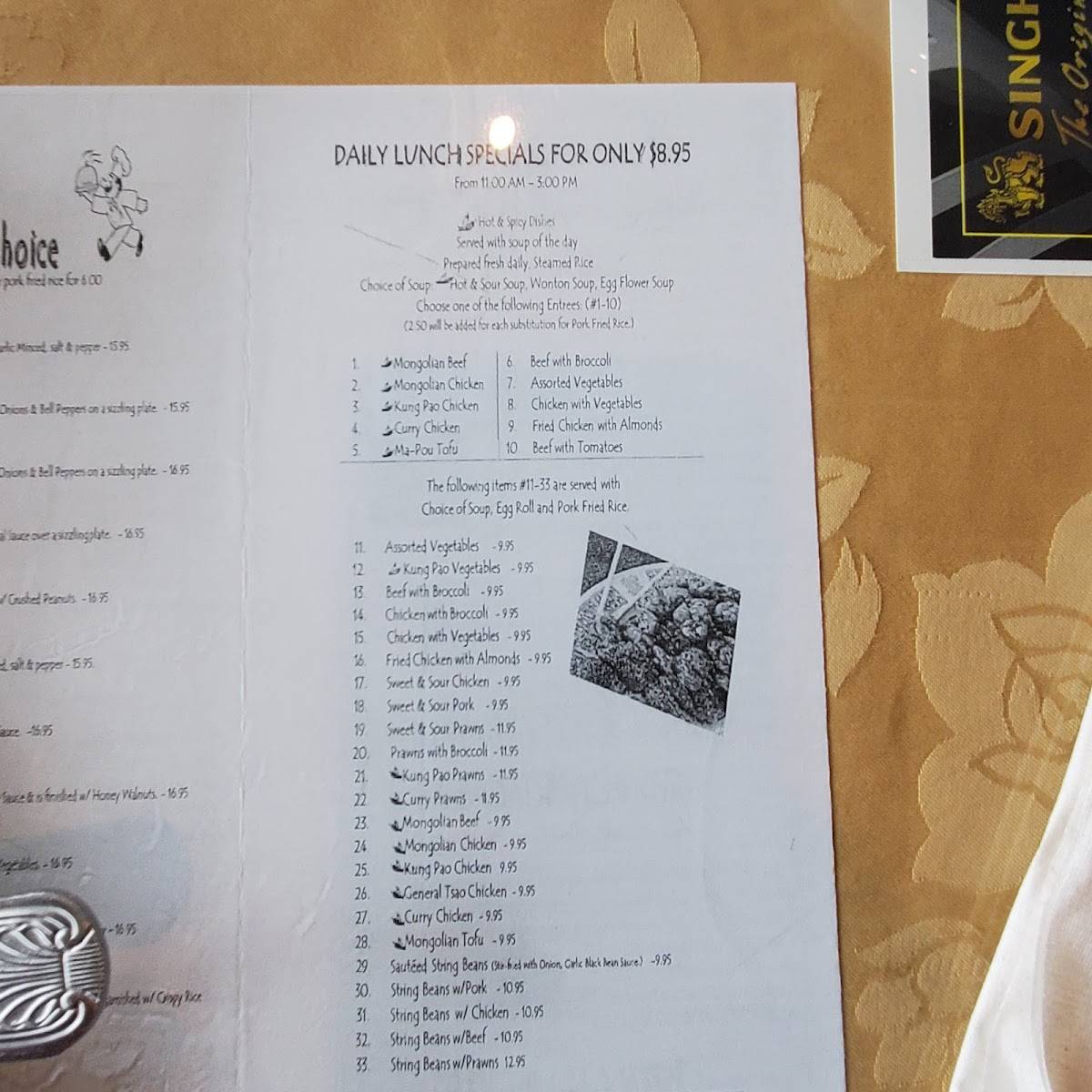 Menu at Twin Dragon pub & bar, Duvall