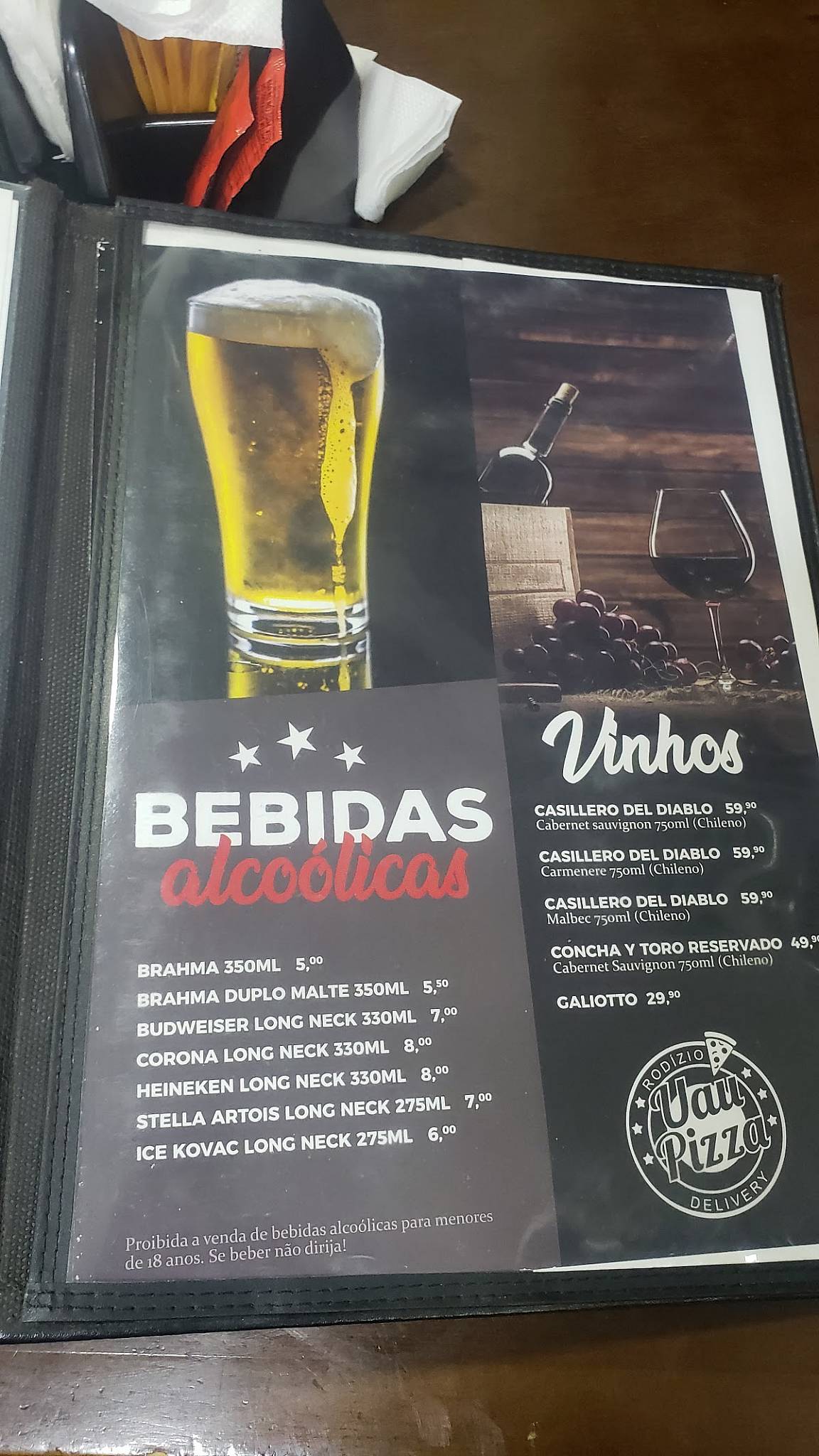 Uau Pizza cardápio