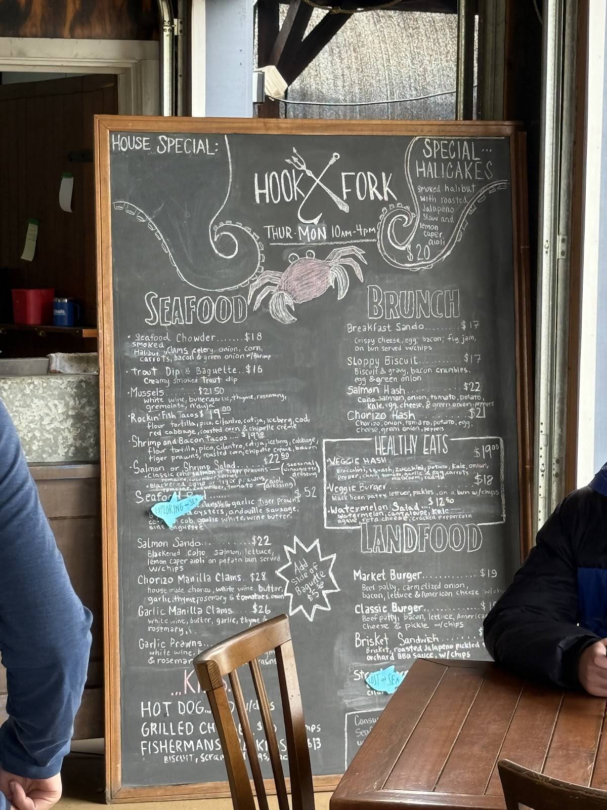 Menu at Hook & Fork restaurant, Union