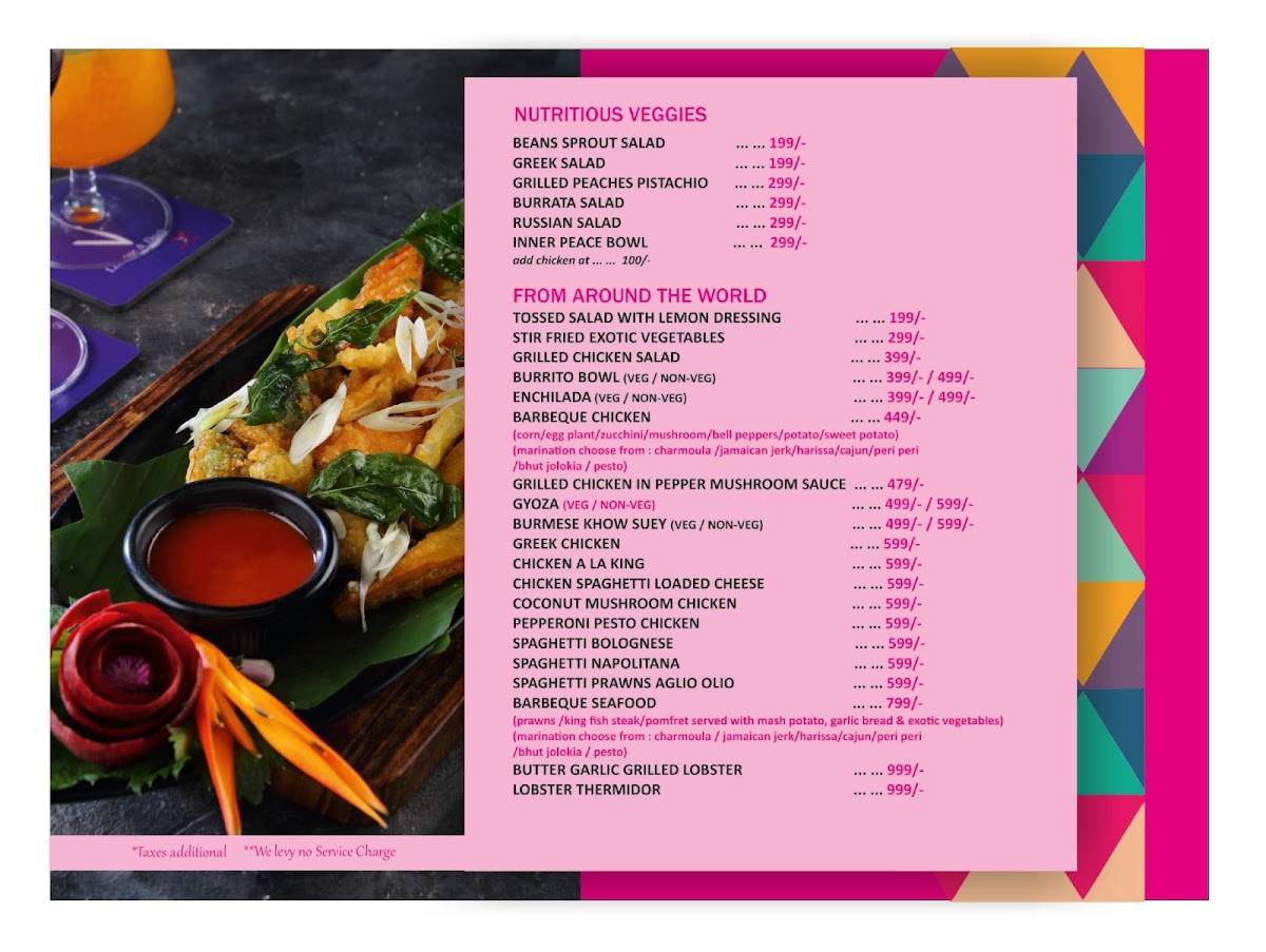 V Lounge & Deck by Touch of Class menu