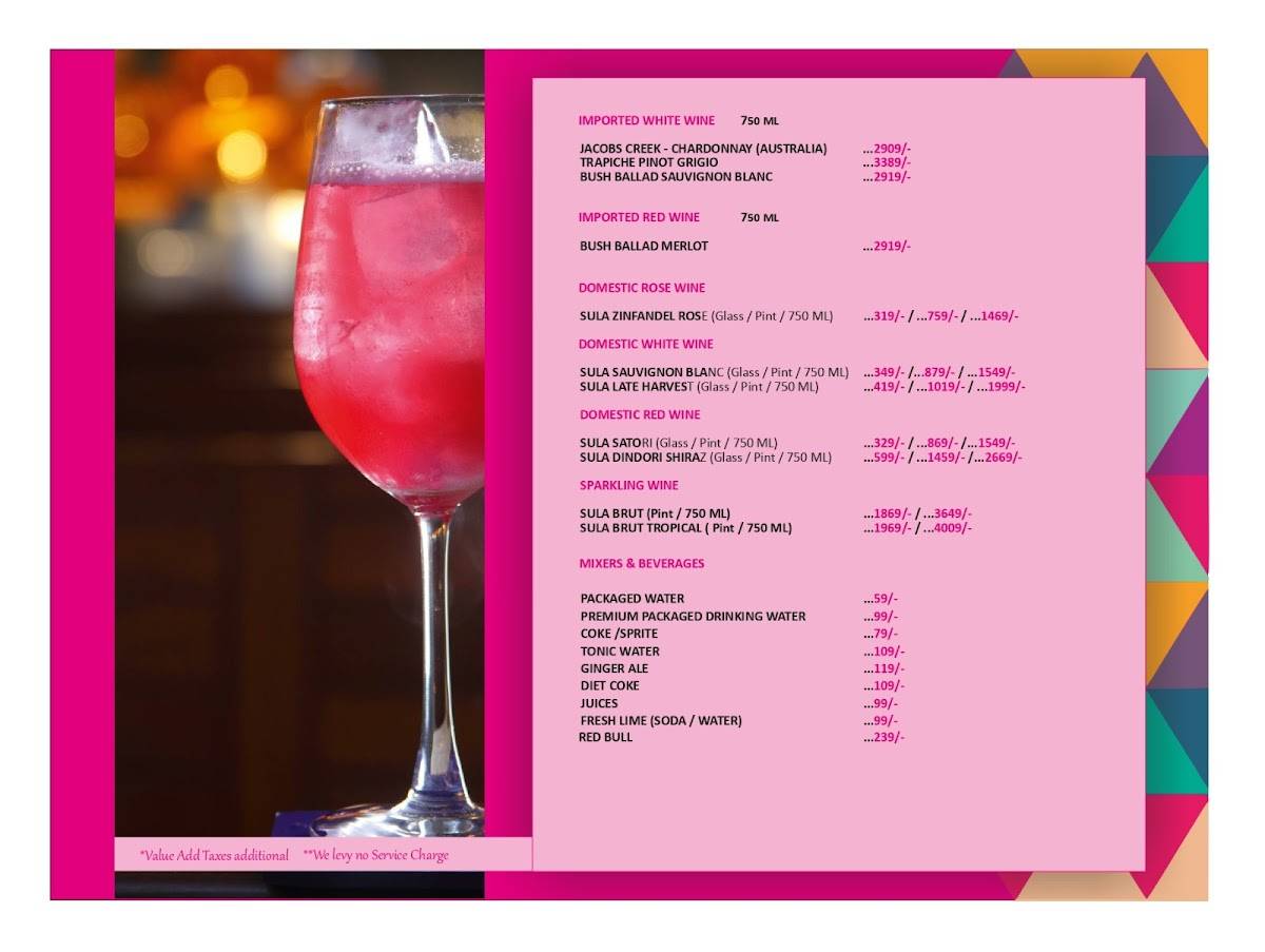 V Lounge & Deck by Touch of Class menu