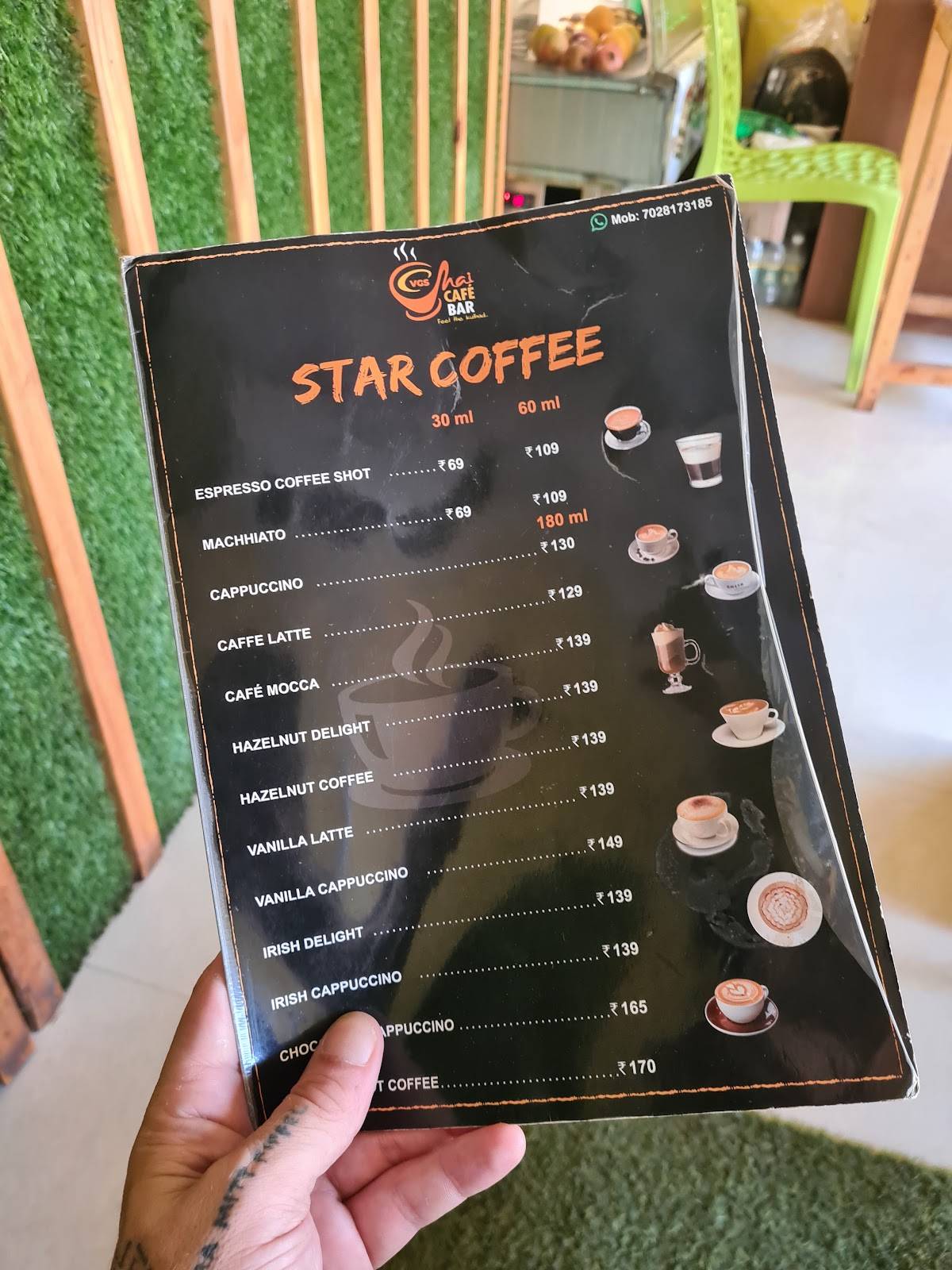 VGS CHAI CAFE menu