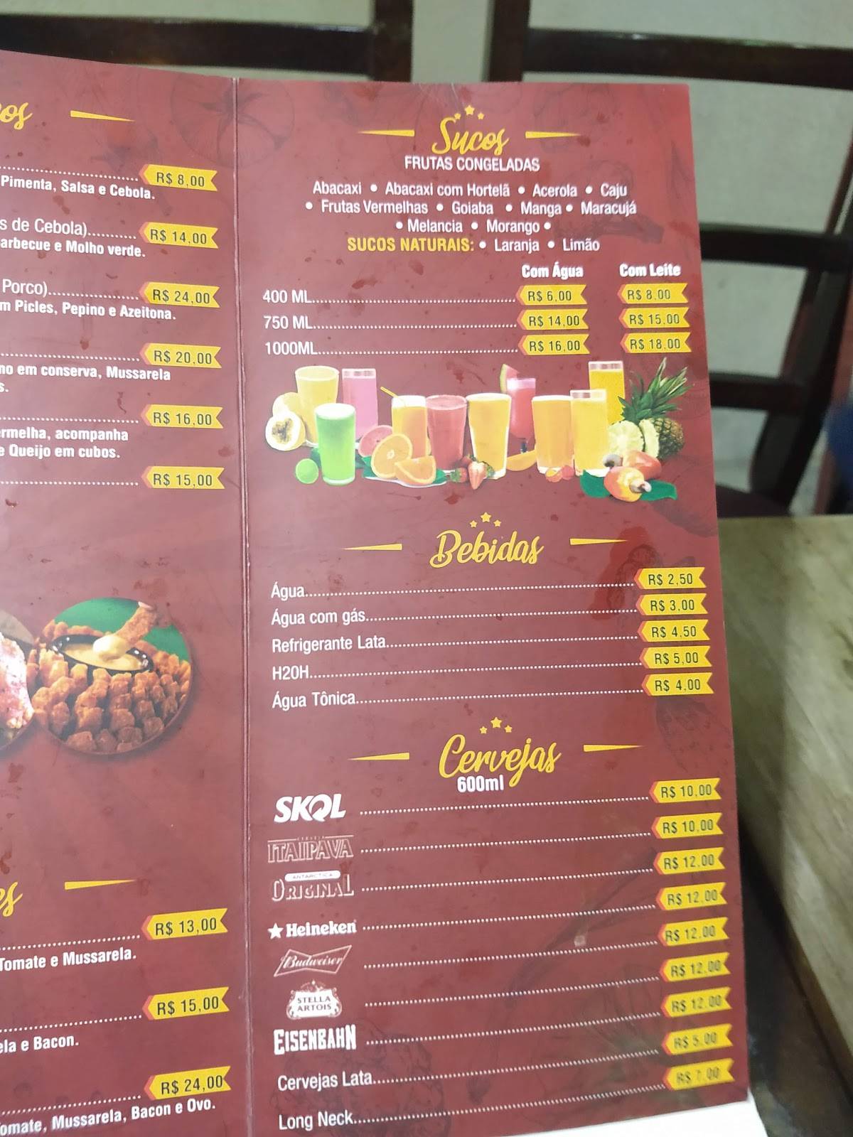 Vadão Restaurante cardápio