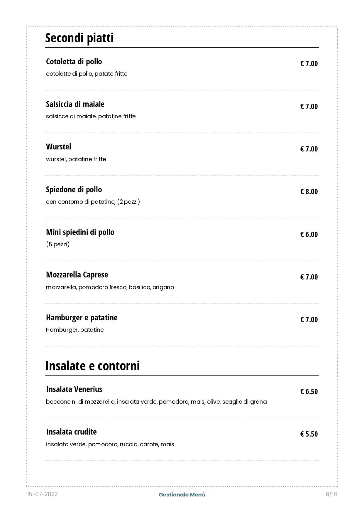 Menu di Venerius Pub 