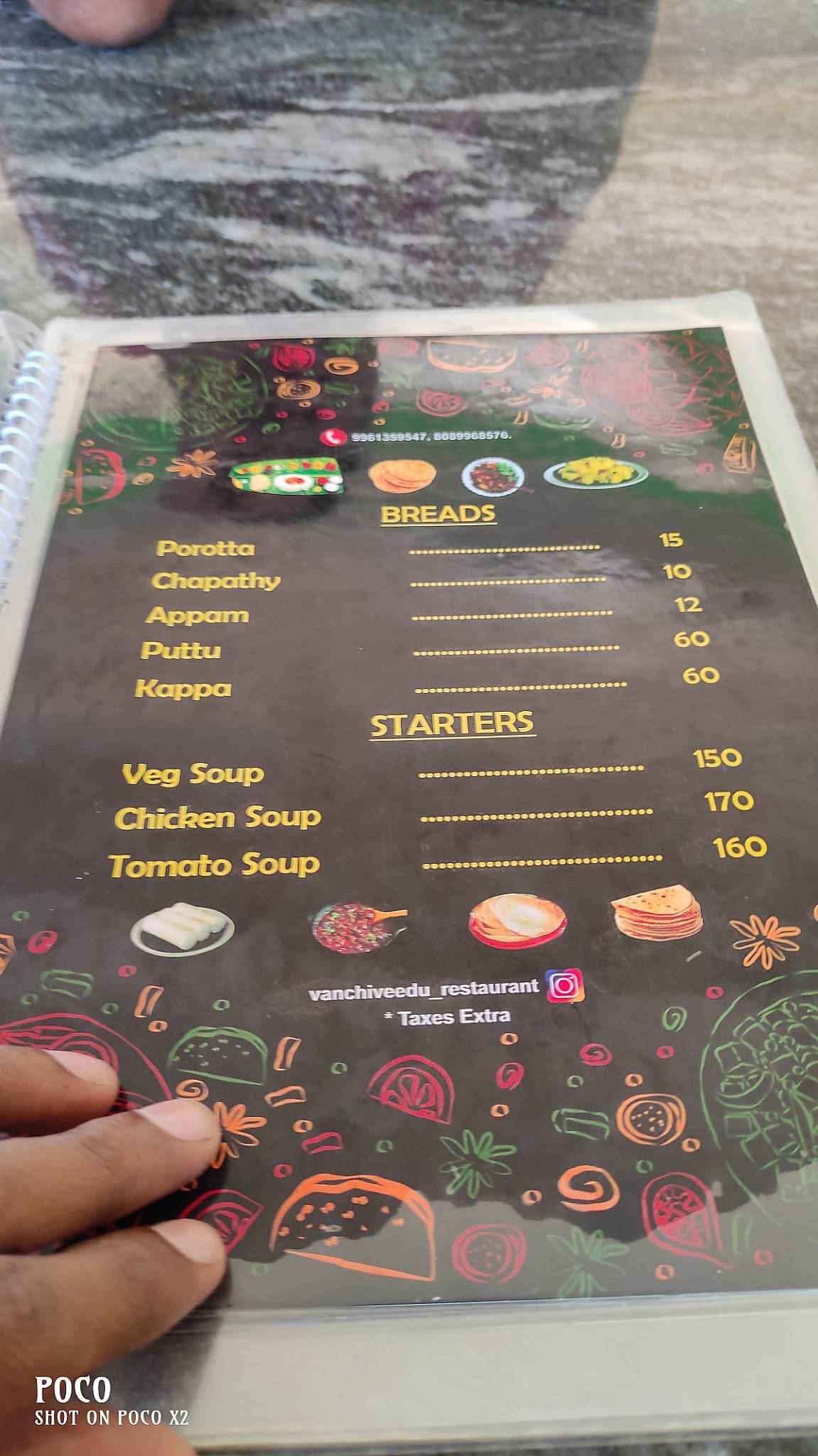 Vanchiveedu Restaurant menu