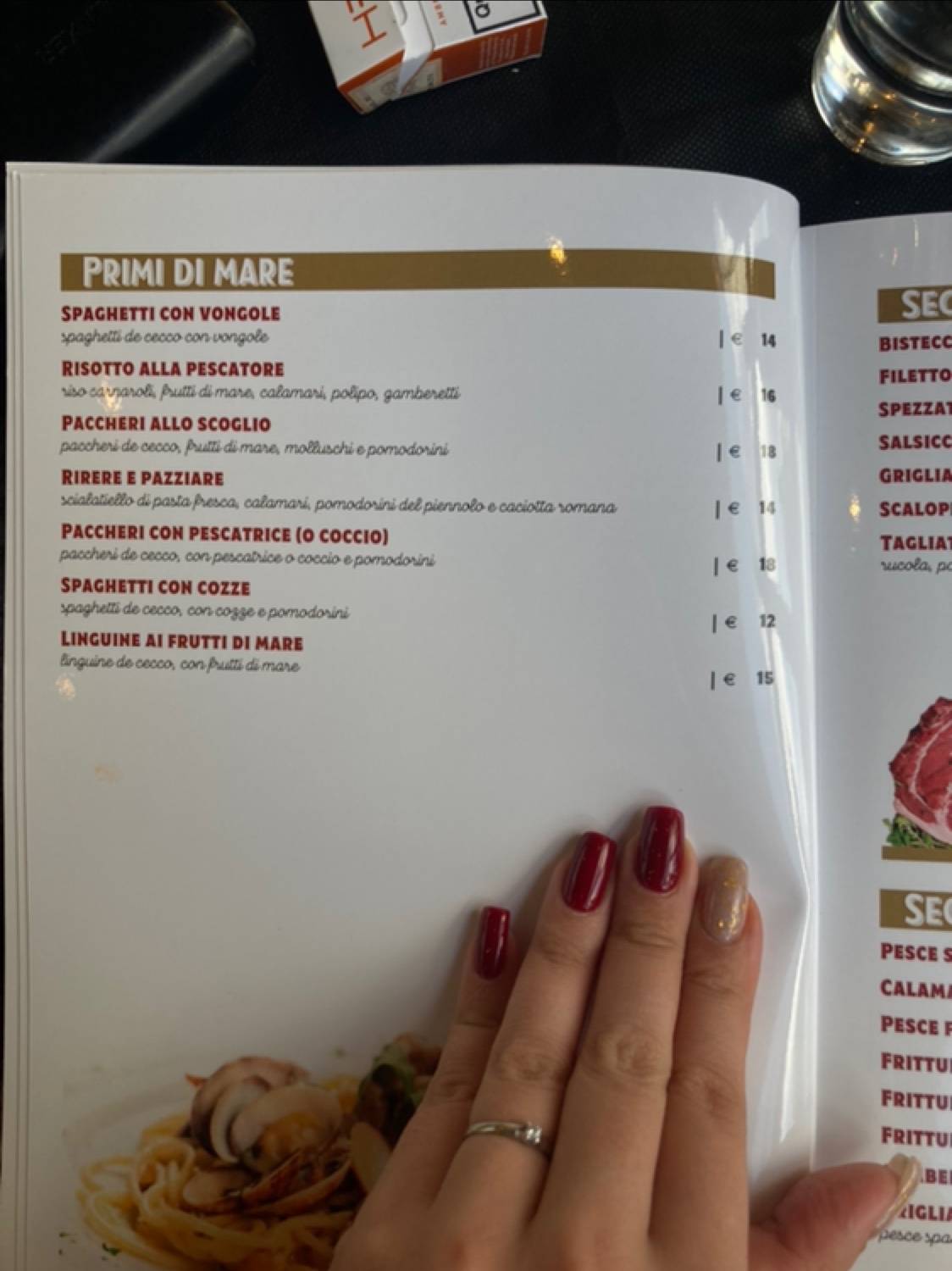 Menu di Bella Mbriana pizzeria trattoria Napoli 