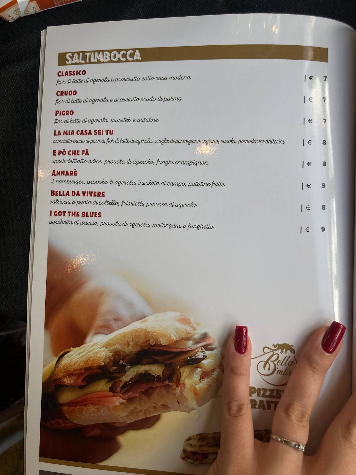 Menu di Bella Mbriana pizzeria trattoria Napoli 