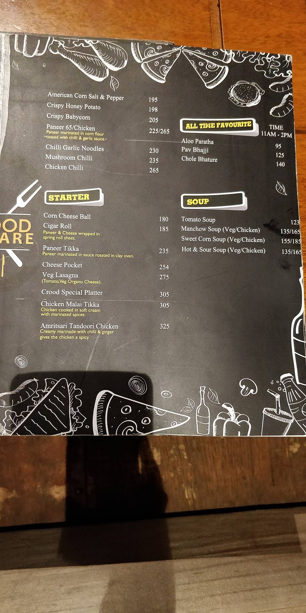 Croodsquare menu