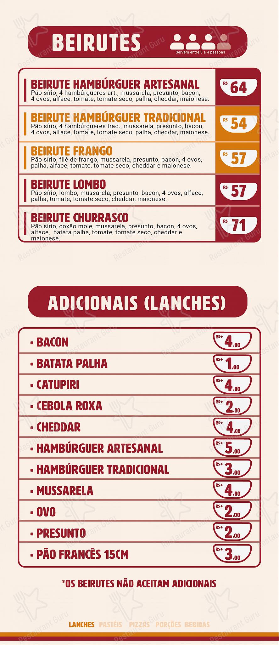 Varola Lanches e Restaurante, Marmitaria menu - pratos e drinques