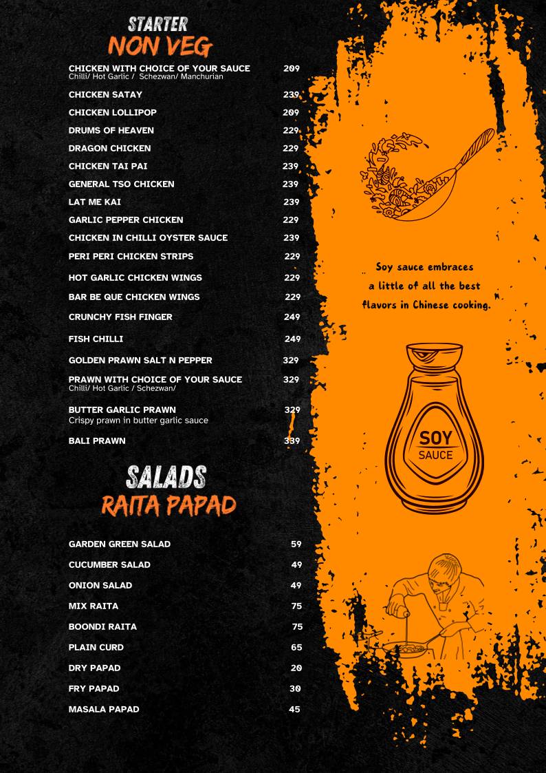 Vatika Garden Restaurant menu