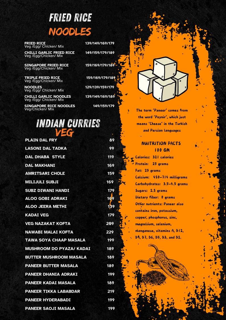 Vatika Garden Restaurant menu