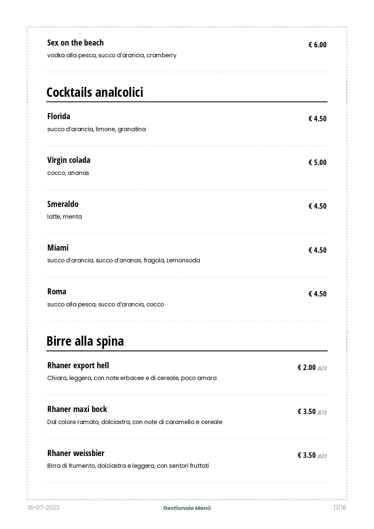 Menu di Venerius Pub 