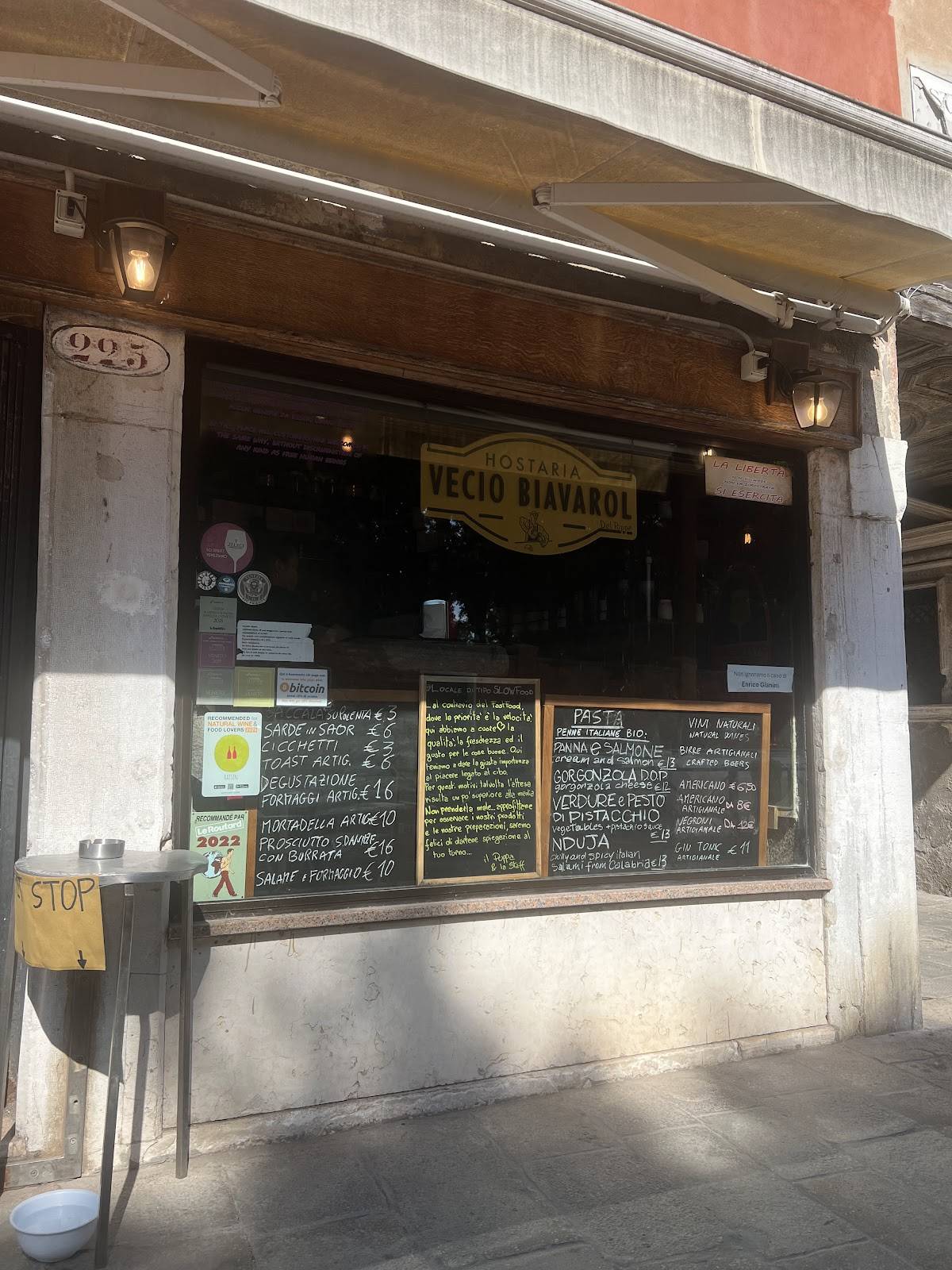 Menu di Hostaria Vecio Biavarol 