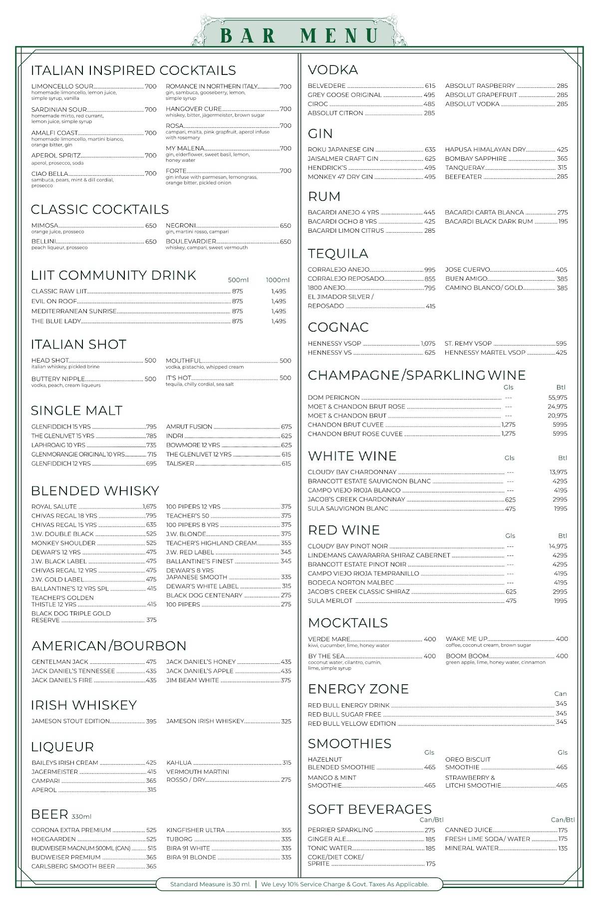 Verde menu