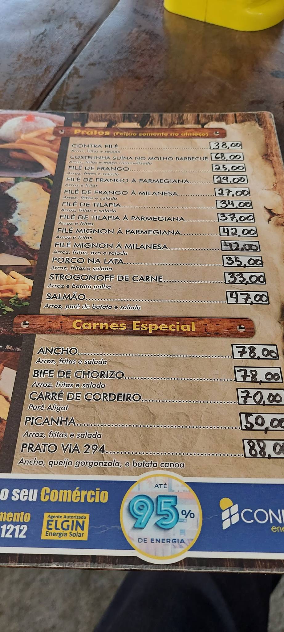 Via 294 cardápio