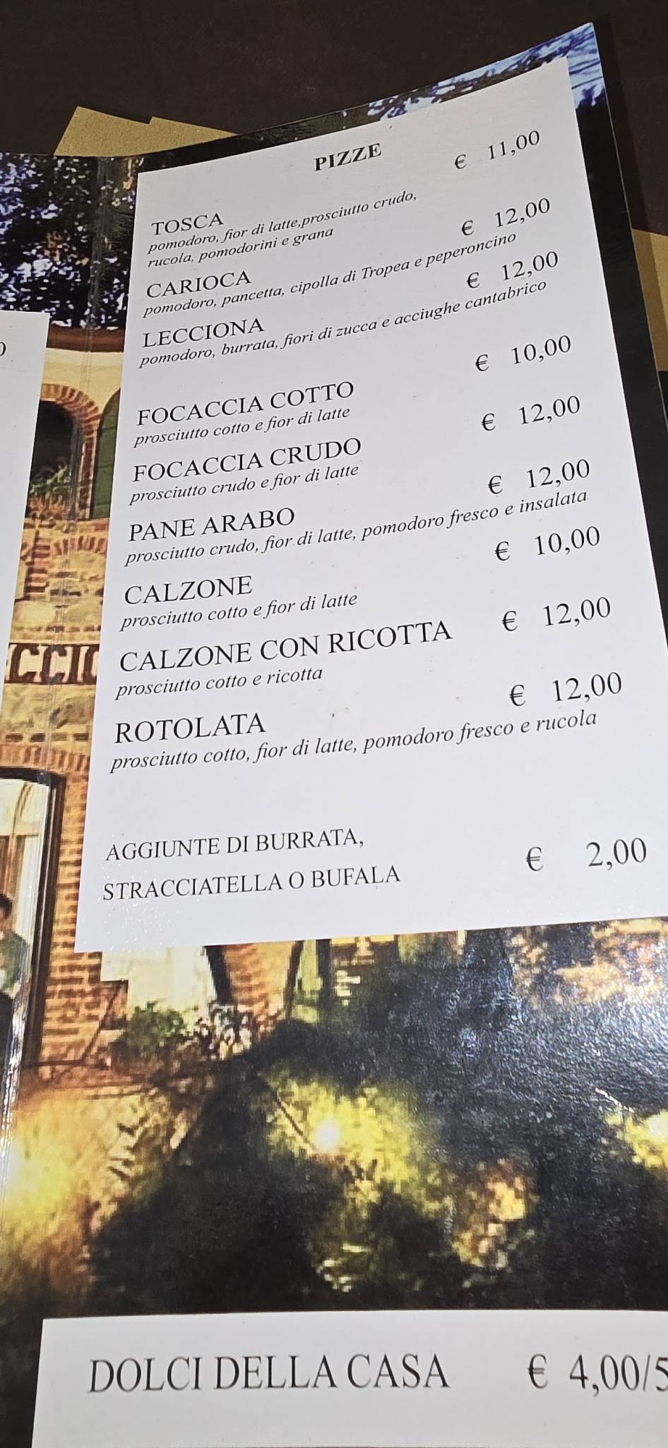 Menu di La Lecciona - Pizzeria Ristorante 