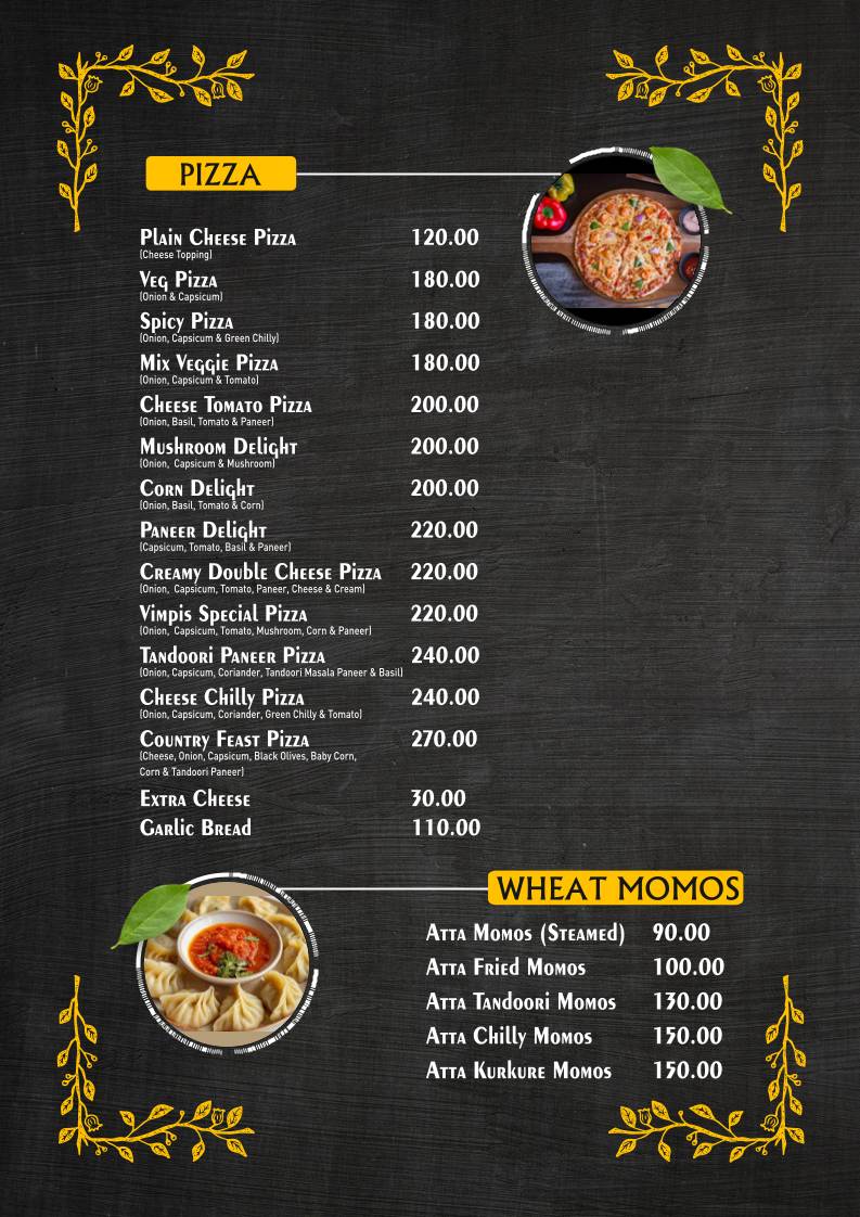 Vimpis - Best Family & Buffet Restaurant in Jammu menu