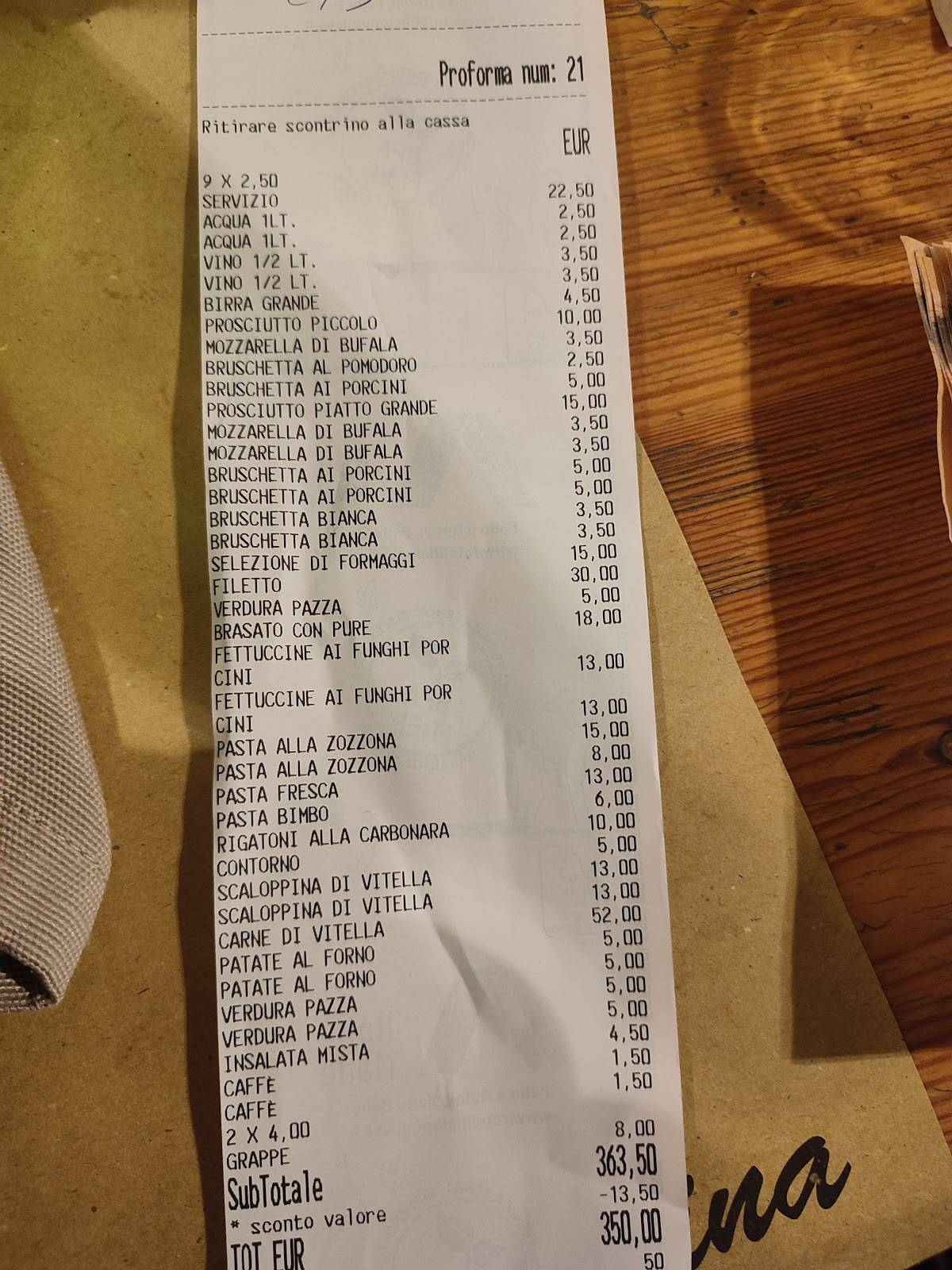 Menu di Vini e Cucina osteria da Giovanni 