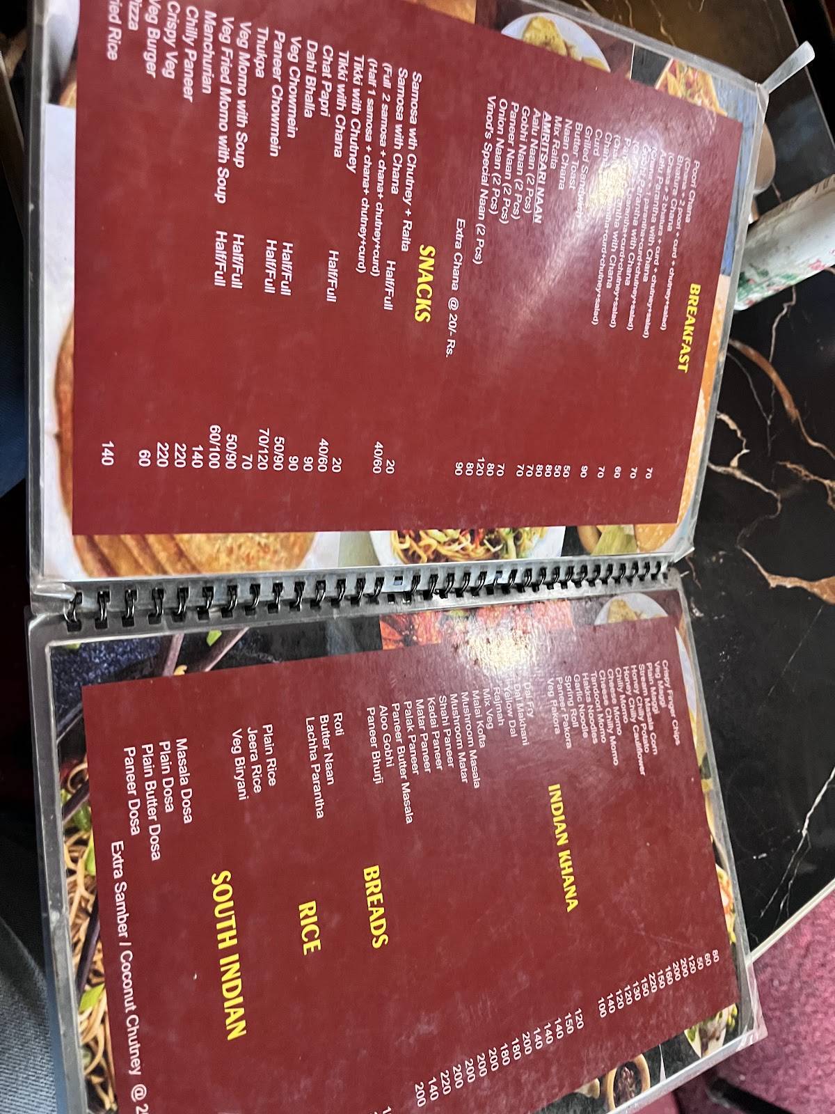 Vinod Chat Bhandar menu